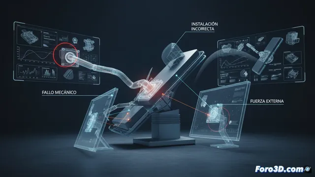 Reconstrucción 3D del desprendimiento de un monitor en una cuna forense