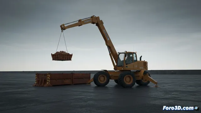 Reconstrucción forense 3D de un vuelco de carretilla elevadora en puerto