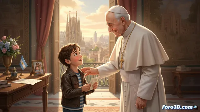 Renzo, el niño argentino que le escribió al Papa y emocionó a Barcelona
