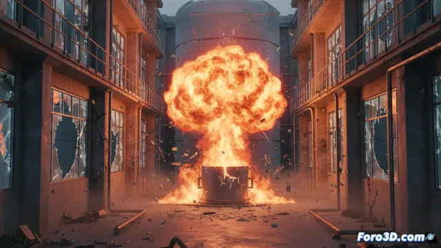 Simulación 3D de una explosión alcohólica en entornos confinados