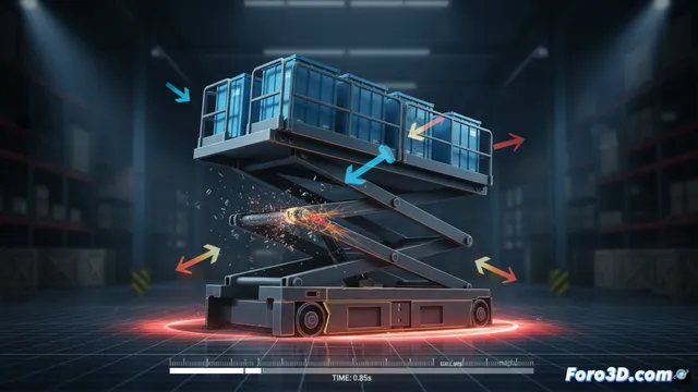Simulación 3D del colapso de una plataforma elevadora: análisis forense