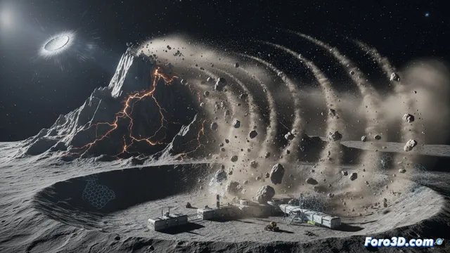 Simulación 3D del Derrumbe Lunar: Causas y Consecuencias
