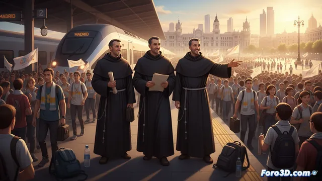 Tres agustinos de Zaragoza viajan a Madrid para la misa de Cibeles con el Papa