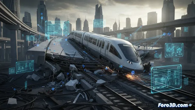 Tropezón en la Vía: Simulación 3D de un Fallo Ferroviario