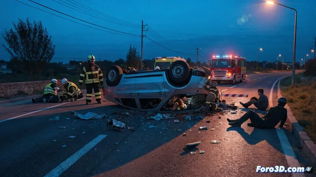 Vuelco en la RM-428: seis heridos y una lección de seguridad vial
