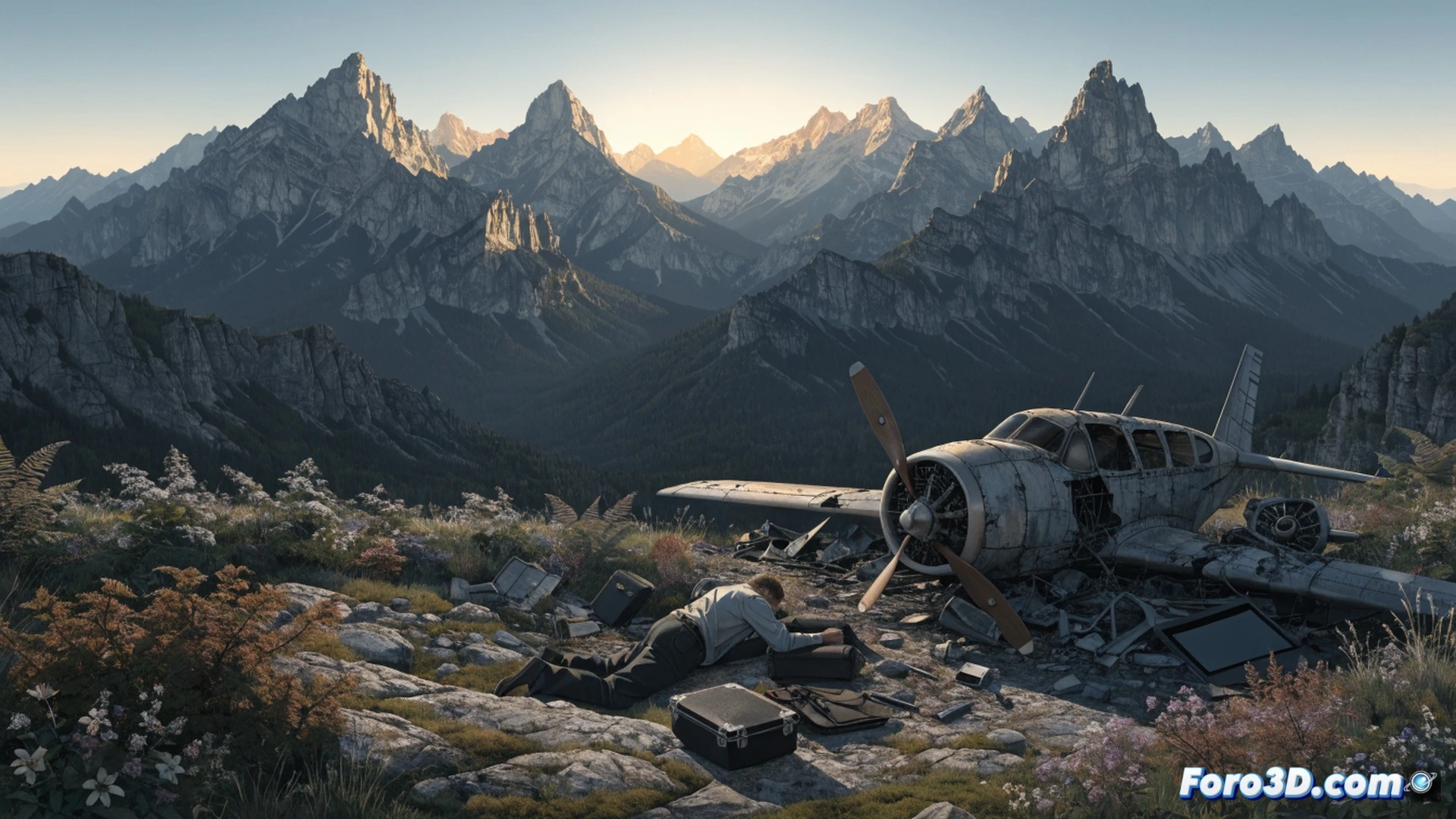 Ubisoft office interior during collapse, empty cubicles with dead monitors showing game code errors, shattered glass ceiling raining down, a vintage computer store sign flickering in the corner, wires pulling apart from servers while stock charts plummet, golden era game cartridges buried under dust, photorealistic cinematic scene, cold blue fluorescent light mixing with warm nostalgic glow, motion blur from falling debris, ultra-detailed hardware components, dramatic corporate decay atmosphere