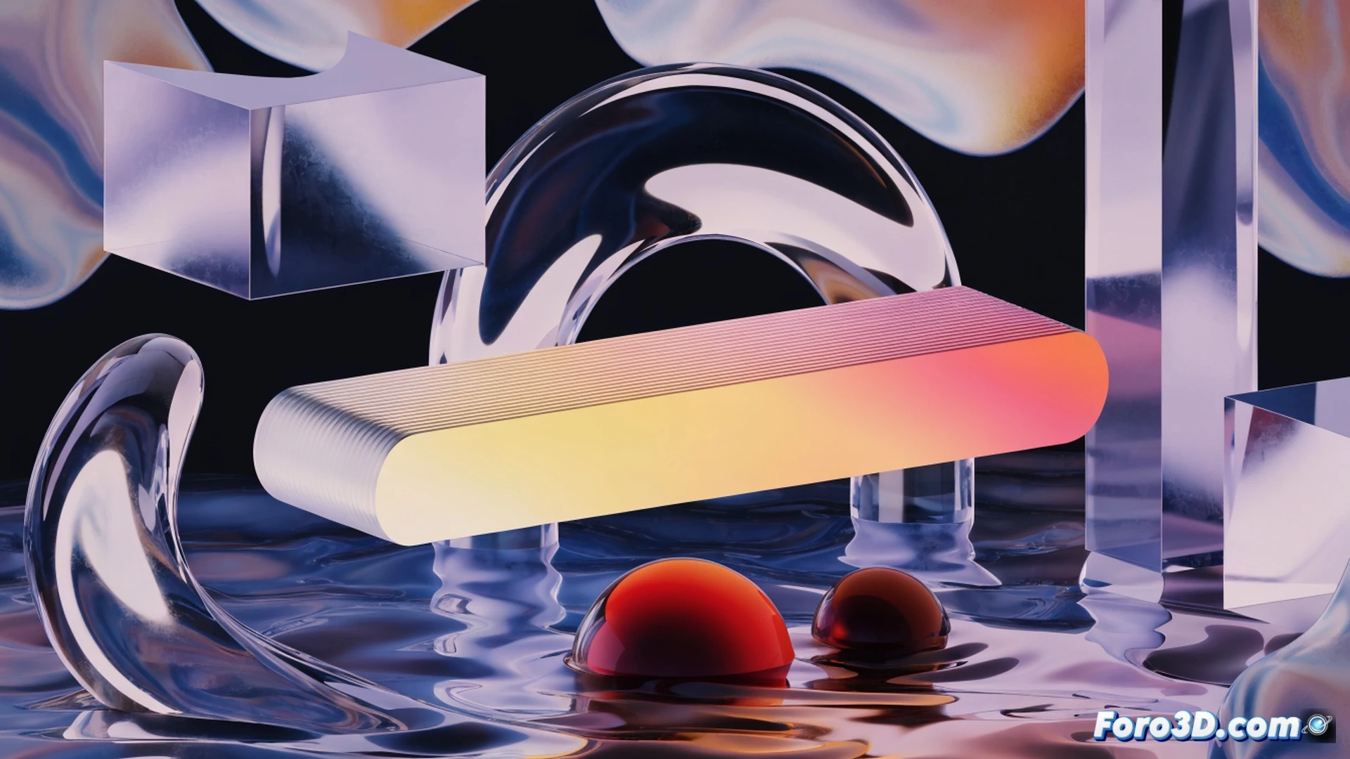 3D depth-of-field effect applied to layered animated scene, geometric shapes at varying distances showing smooth blur gradient, fluid noise particles flowing seamlessly across composition, timeline interface with keyframes and copy-frame action visible, monitor displaying After Effects workspace with blur controls and noise settings, cinematic technical illustration, glowing blue and orange interface elements, soft volumetric lighting, clean modern workspace aesthetic, ultra-detailed software UI, photorealistic engineering visualization