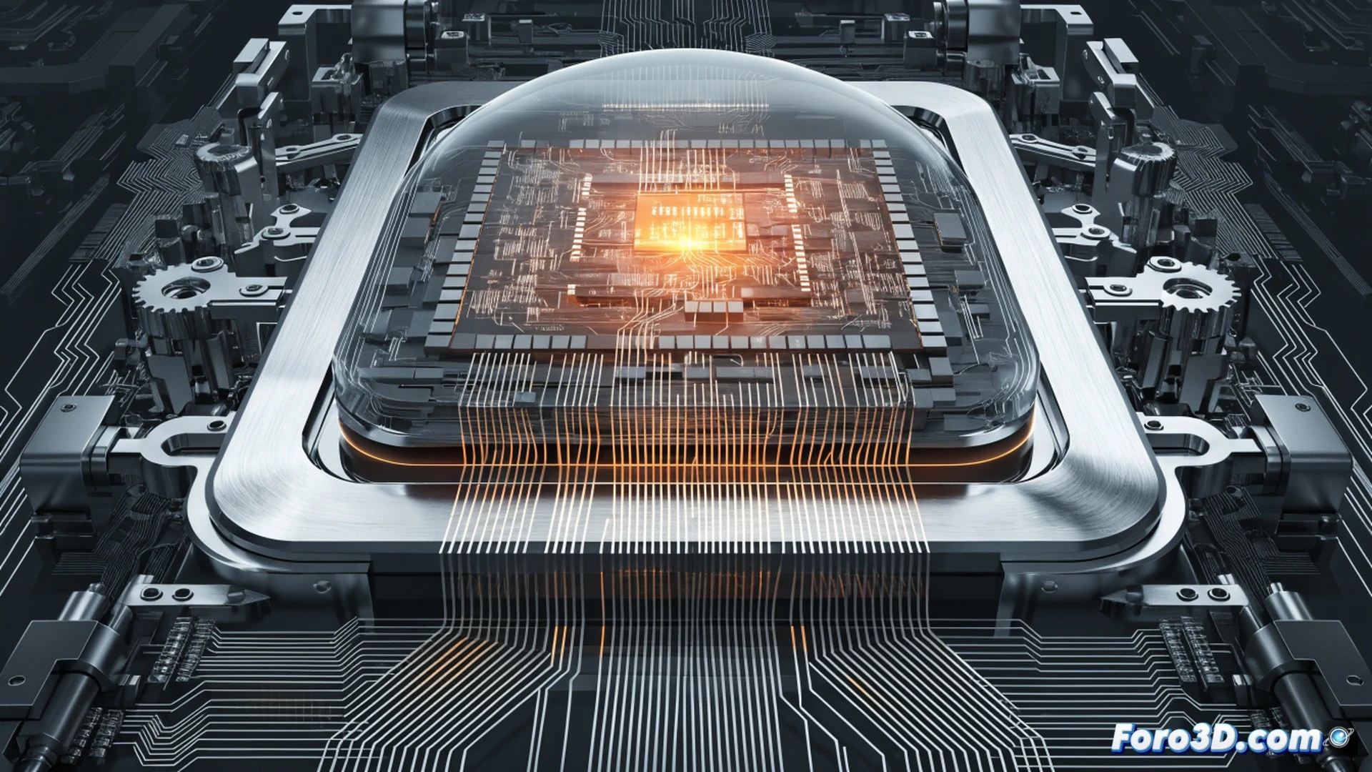 AMD processor motherboard close-up, new audio driver code being installed into Linux kernel 7.2, sound waves visualized as glowing digital lines flowing from CPU to audio jack, oscilloscope waveform on monitor showing signal stability, soldering iron near audio chip, cinematic technical illustration, motherboard traces glowing blue, metallic heatsinks, dramatic side lighting, photorealistic engineering visualization, components in sharp focus, action of driver integration demonstrated during system update