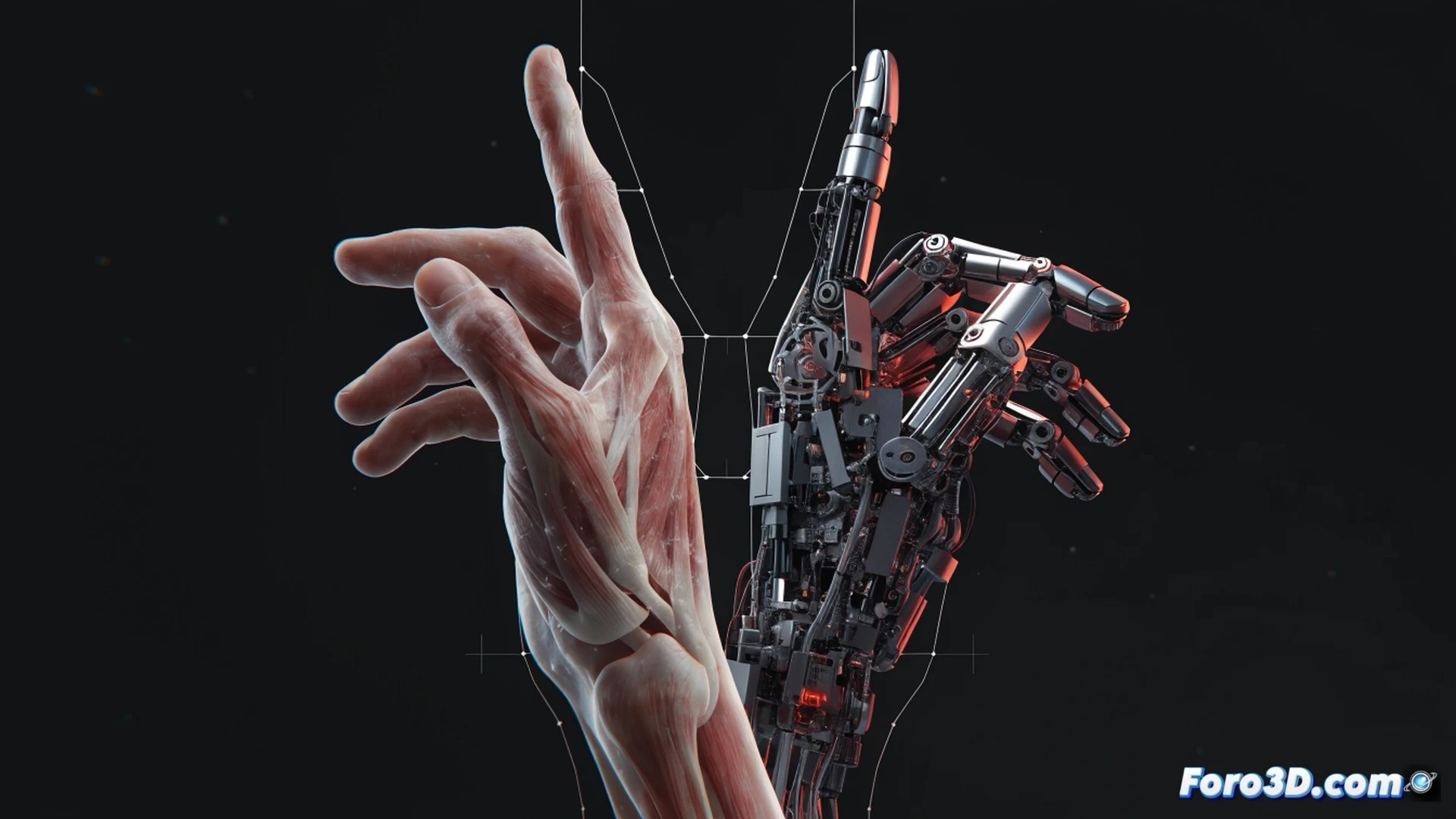 Realistic 3D biomechanical analysis of Ángel Di María executing a precise curved shot, left foot striking a football mid-swing, motion capture skeleton overlaid with glowing joint angles and muscle activation lines, high-speed camera perspective capturing foot-to-ball impact, football deforming under pressure, trajectory arc highlighted with aerodynamic flow particles, stadium background blurred, dramatic low-angle lighting, photorealistic technical illustration, ultra-detailed muscle fibers and bone structure visible through semi-transparent skin, engineering visualization style
