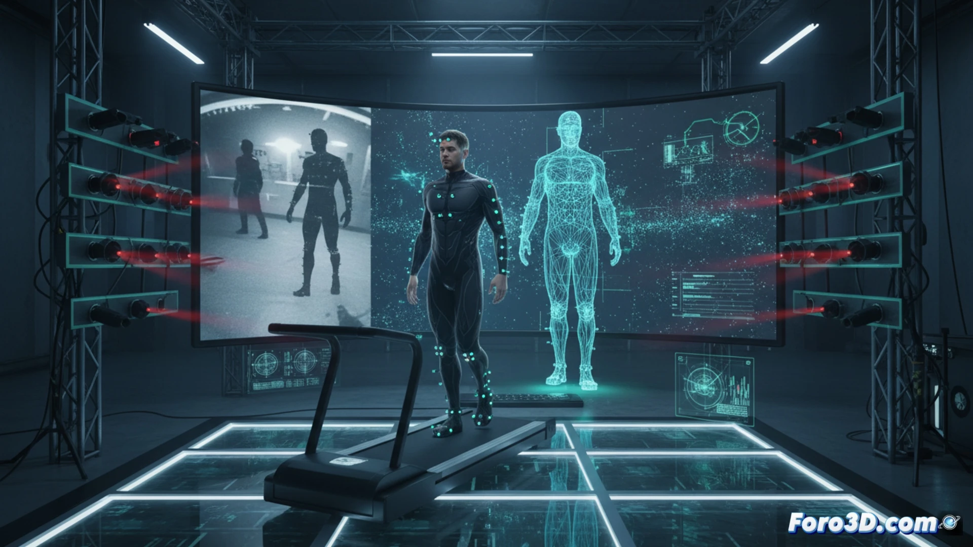 Captura de movimiento forense con marcadores reflectantes en laboratorio de biomecánica y simulación 3D de marcha humana