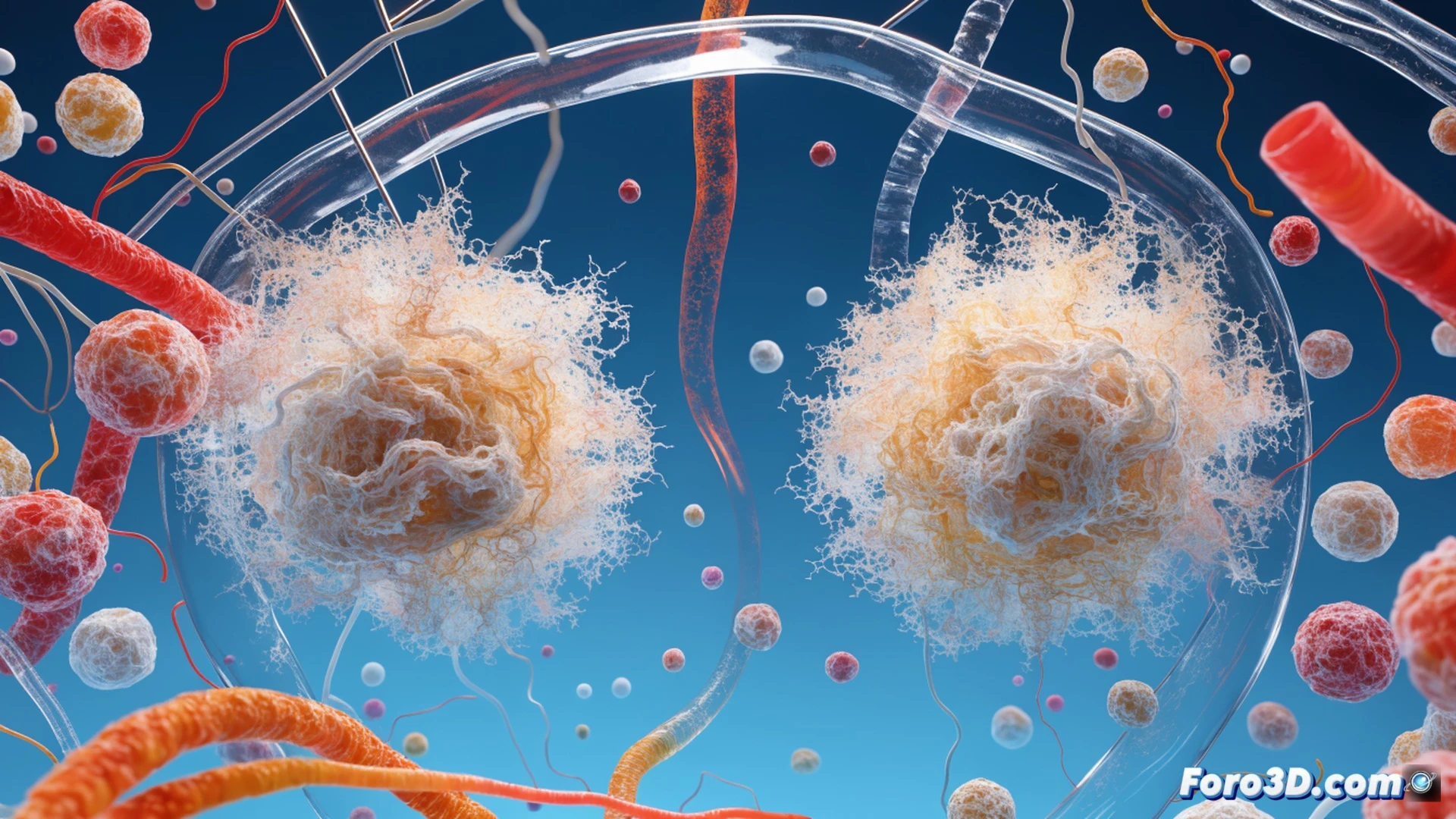 Advanced blood analysis procedure, microscopic view of abnormal protein structures floating in a glass vial, robotic pipette extracting a fluid sample, glowing neural network hologram displaying brain scan data with early Alzheimer markers, a scientist in a lab coat monitoring a digital timeline showing 20 years before symptoms, photorealistic technical illustration, cool blue and white lighting, precise laboratory instruments, clean sterile environment, high-contrast details, cinematic medical visualization