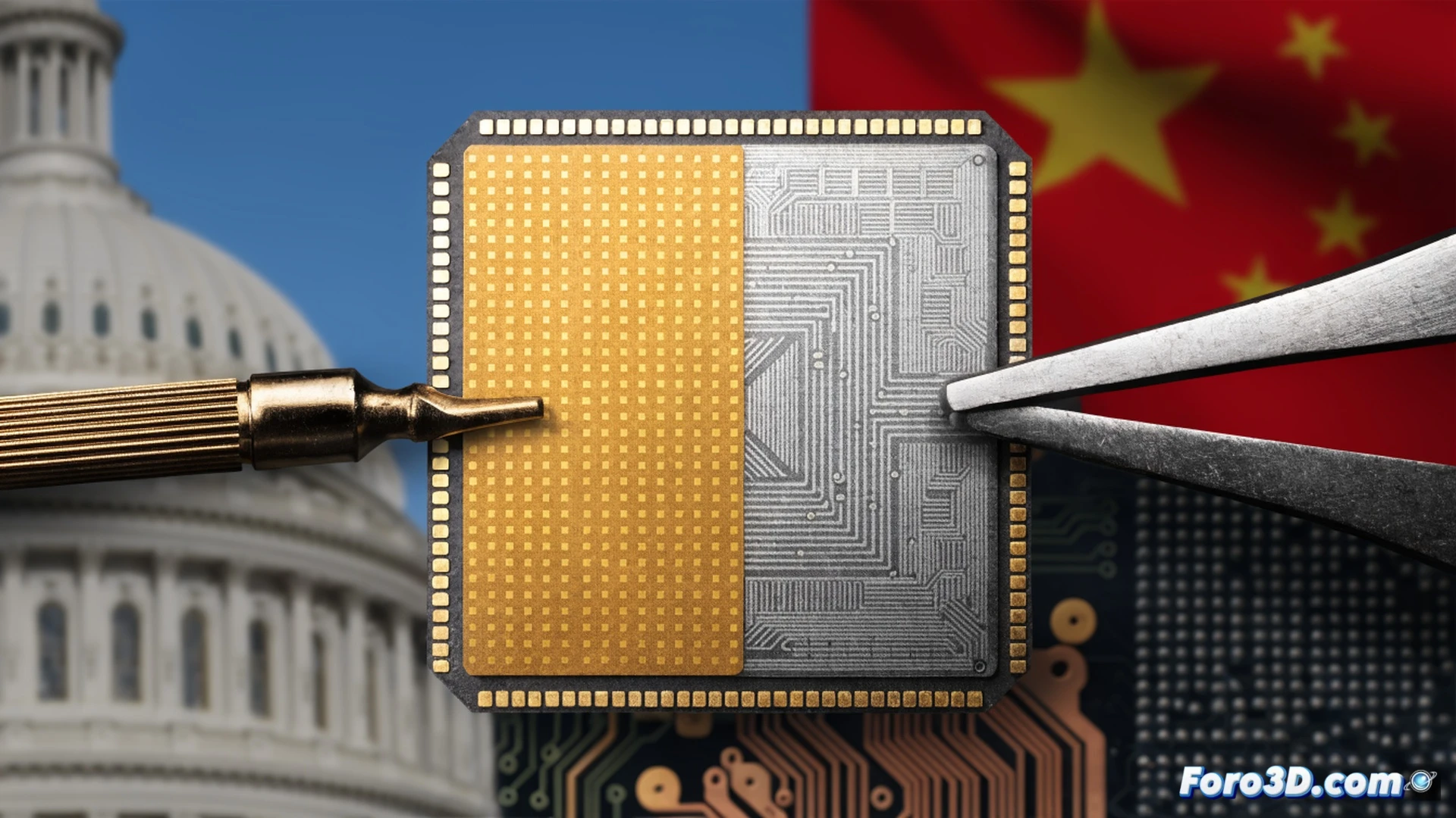 Apple executives reviewing a wafer tray of DRAM memory chips inside a cleanroom, one chip labeled CXMT being inspected under a microscope while a U.S. government document with a red approval stamp hovers nearby, supply chain cost charts displayed on a holographic screen showing rising iPhone and iPad prices, cinematic technical illustration, photorealistic industrial lighting, sterile white cleanroom environment, blue electrostatic gloves handling silicon wafers, glowing circuit traces on the chips, dramatic shadow contrast, ultra-detailed semiconductor manufacturing visualization