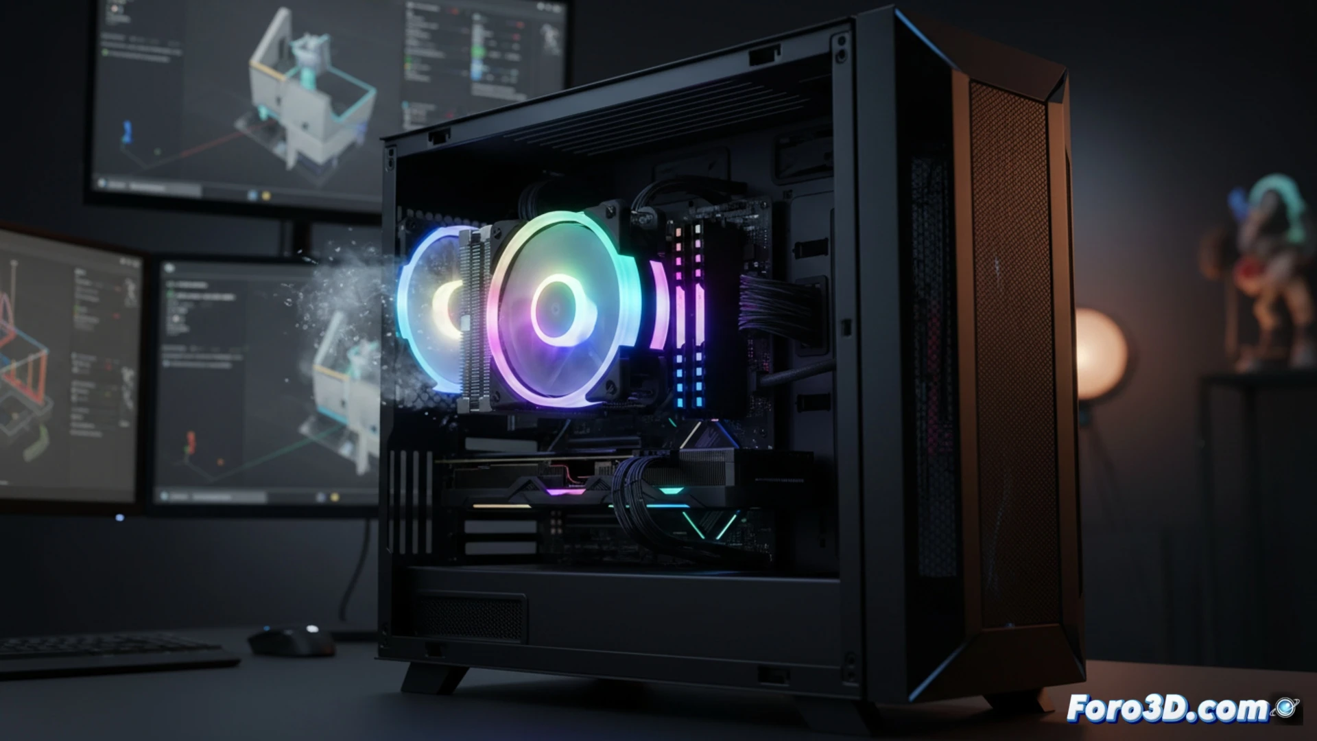 Disipador Arctic Freezer 36 S A RGB para CPU en estacion de trabajo 3D