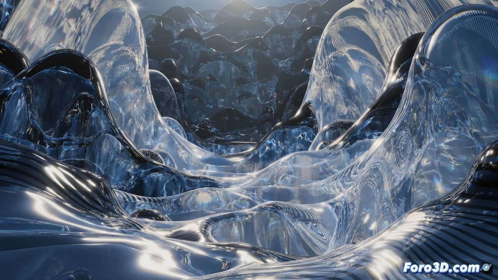 cinematic technical visualization of a liquid architecture landscape, digital terrain morphing in real-time as glowing player avatars traverse the surface, HDRP texture membranes rippling like organic skin under player density, wireframe grid deforming into fluid organic curves, Unreal Engine viewport showing real-time tessellation and vertex displacement, volumetric fog reacting to movement, neon blue and magenta membrane highlights, photorealistic sci-fi environment, dynamic lighting from player interactions, ultra-detailed procedural geometry, engineering visualization style