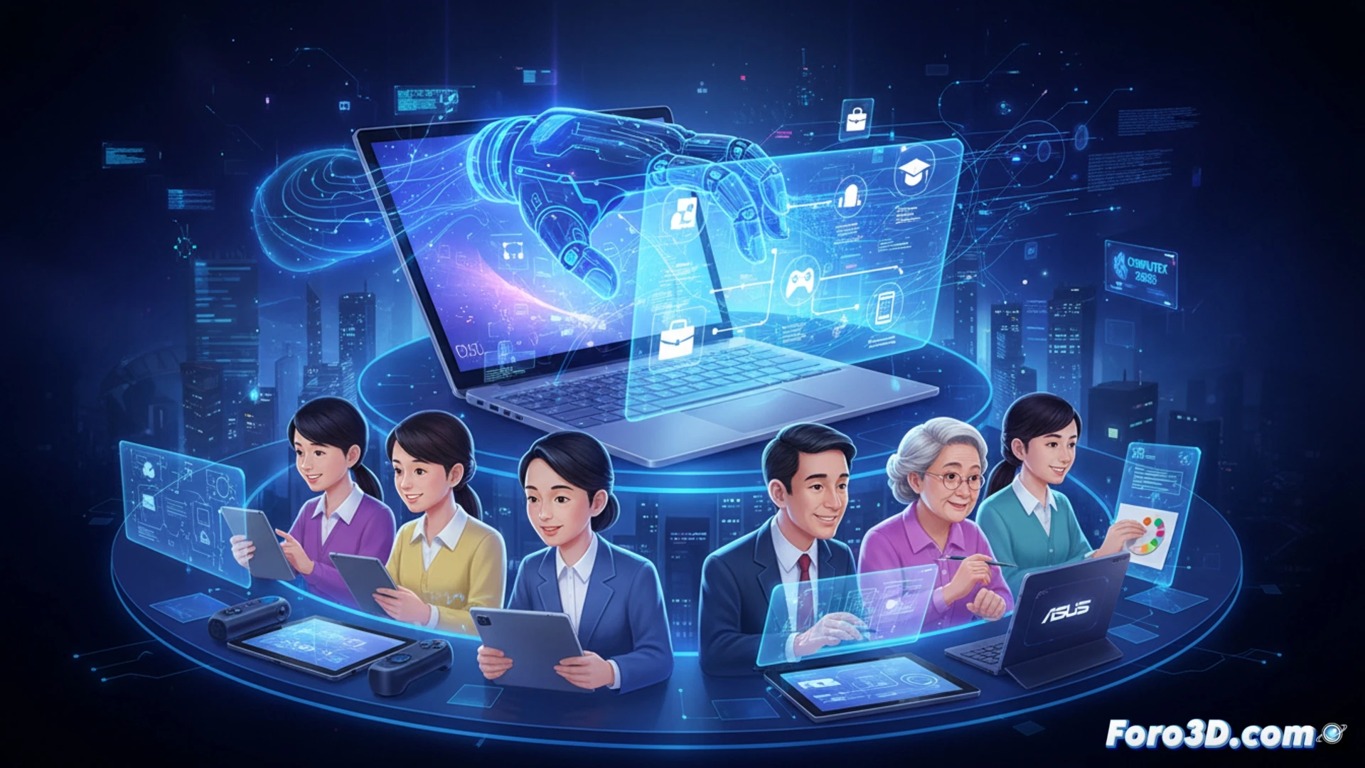 Asistente Zenni Claw en tablet ASUS interactuando con usuario en entorno cotidiano