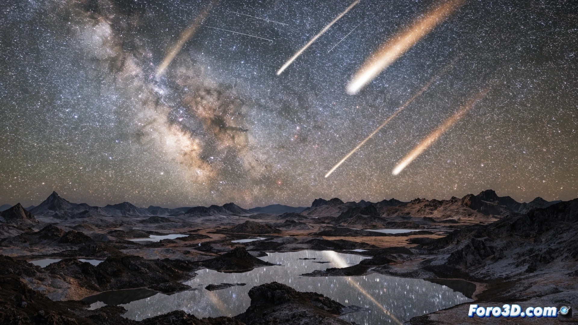 night sky over a rural observatory, slow-moving meteor streaking across the Milky Way with a prolonged glowing trail, telescope and star tracker on a tripod in foreground, camera sensor exposure graph displaying low meteor count per hour, faint sporadic burst of light from a second meteor, deep blue twilight horizon, cinematic technical visualization, ultra-detailed star field, motion blur on meteor path, realistic atmospheric haze, dramatic low-key lighting, photorealistic astrophotography render