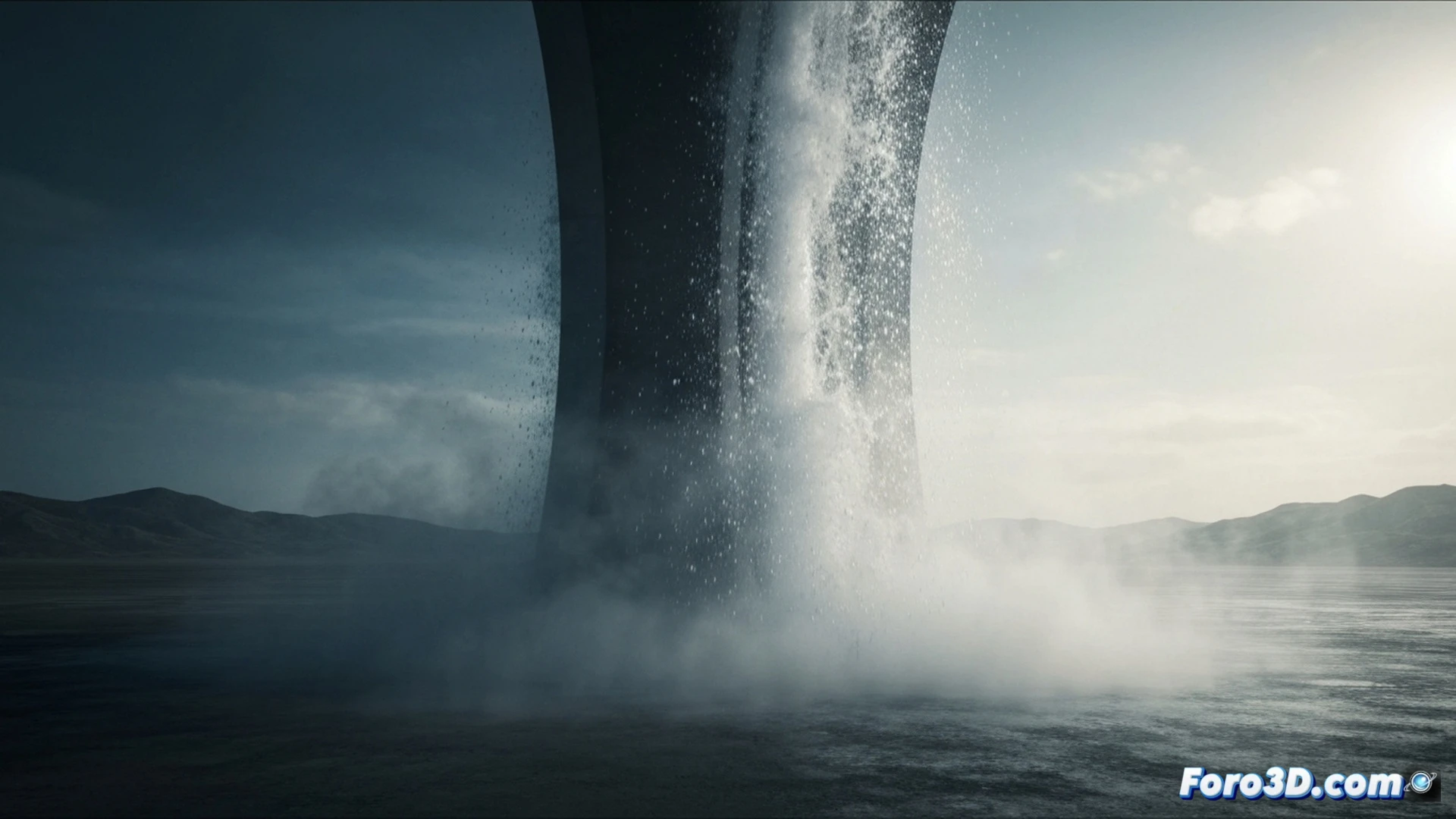 large container ship propeller underwater, cavitation bubbles forming and collapsing violently on blade surfaces and rudder, metal erosion patterns visible as pitted and worn edges, high-speed rotation creating turbulent water flow with vapor trails, motion blur on propeller tips, bubbles imploding with micro-jets of water against steel, photorealistic engineering visualization, dramatic deep ocean lighting, dark blue water with shimmering cavitation clouds, ultra-detailed metallic texture showing progressive wear, realistic hydrodynamic simulation, cinematic technical render