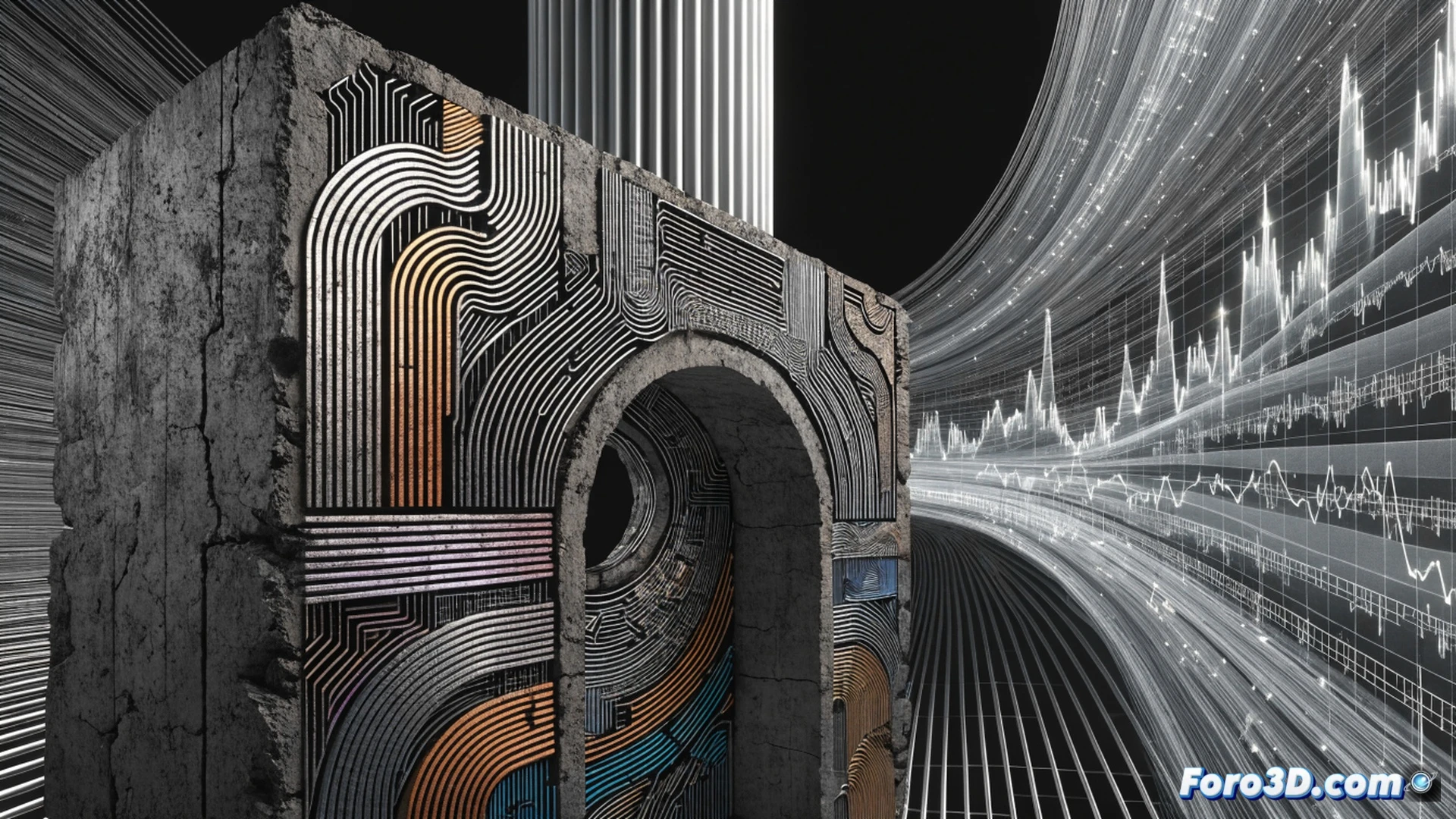 photorealistic technical illustration of a cement factory transitioning to a stock market trading floor, cement silos morphing into digital trading screens showing green upward arrows, concrete blocks transforming into glowing stock certificates, a construction crane lifting a giant stock ticker tape displaying financial data, workers in hard hats monitoring both industrial machinery and financial trading terminals, dramatic lighting from above highlighting the connection between industrial production and market liquidity, cinematic engineering visualization, ultra-detailed mechanical and digital elements, realistic materials concrete and steel blending with LED screens, shallow depth of field focusing on the transformation process