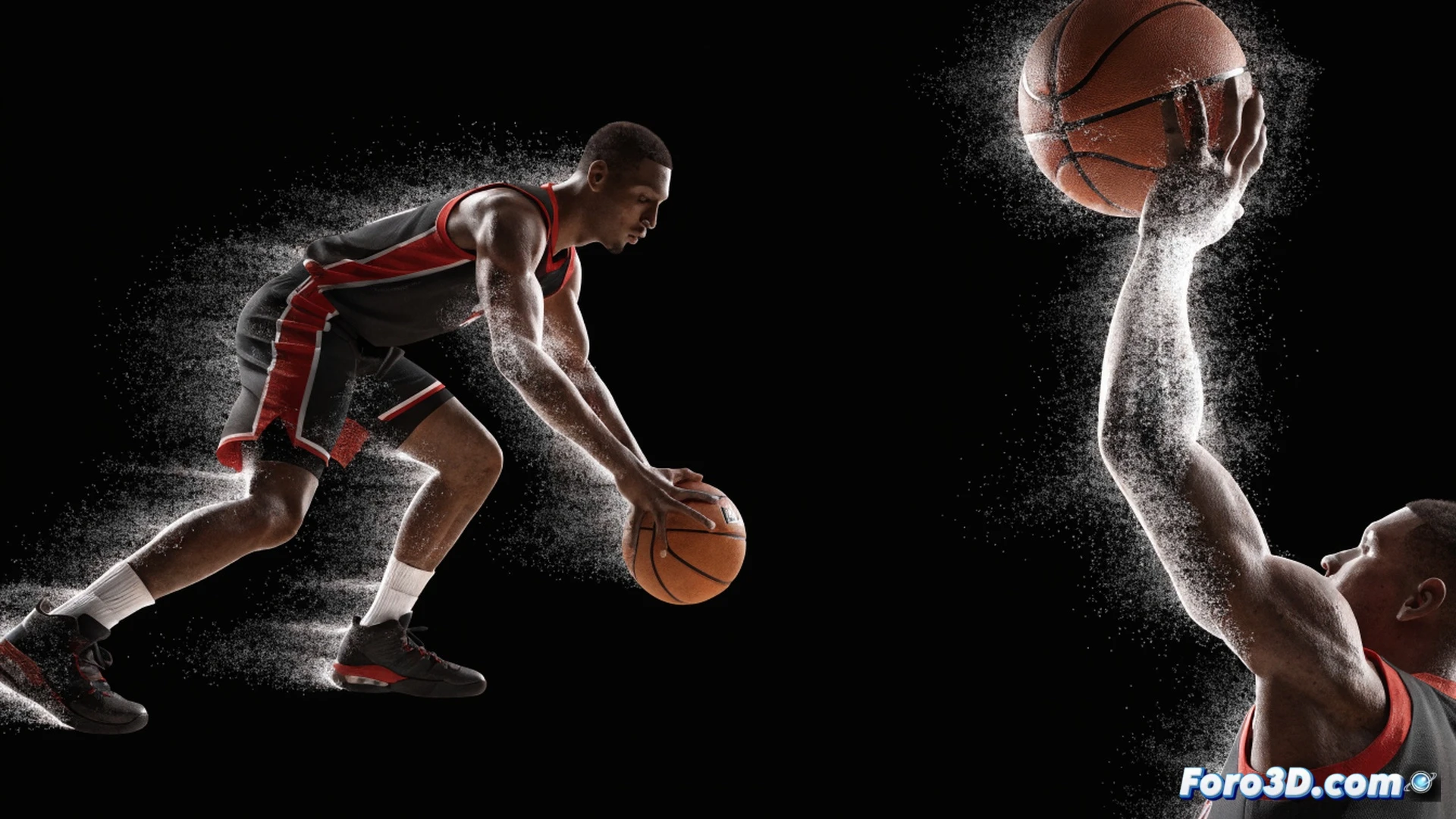 Coby White executing a rapid change of pace during a pick and roll play, right foot planted hard on the hardwood while left leg drives forward, basketball held high in shooting pocket with quick release form, defensive player lunging off-balance from the sudden deceleration, motion trail lines tracing his acceleration vector from screen to pull-up, glowing orange trajectory arc showing release angle from fingertips, biomechanical wireframe overlay highlighting hip torque and knee flexion, photorealistic technical illustration, cinematic arena lighting with dramatic shadows, ultra-detailed muscle definition through jersey, hardwood floor reflection, slow-motion capture aesthetic