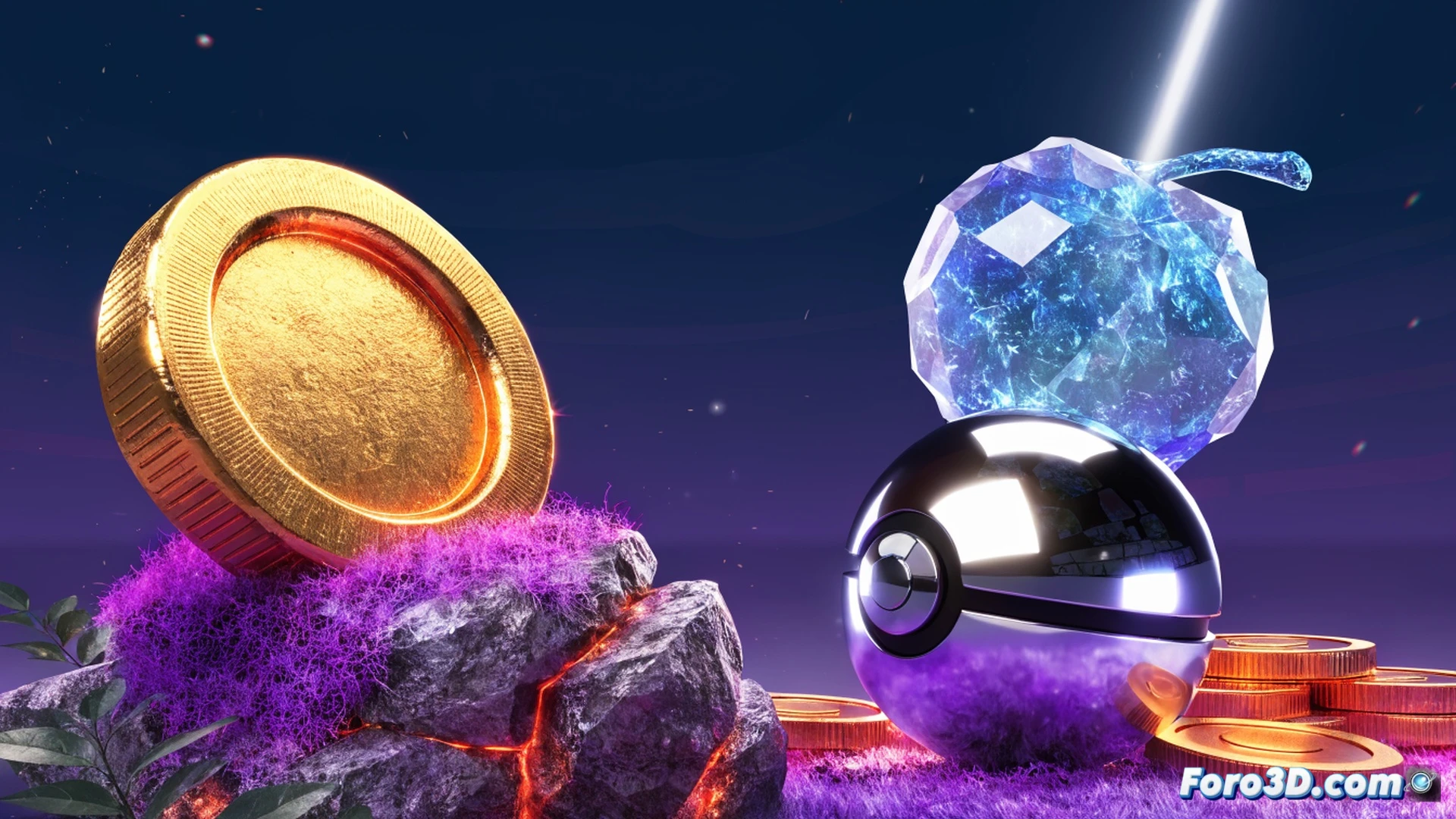 Evomon game menu screen showing code redemption process, player hand tapping on settings icon while virtual keyboard appears, glowing coins and advanced balls falling into inventory, fruit experience items stacking in corner, mobile device held by fingers, colorful monster silhouettes in background, neon blue and purple interface, digital particles floating around redeemed items, cinematic game UI visualization, dynamic lighting on screen reflection, photorealistic mobile gaming moment, action of claiming free rewards during June 2026 event