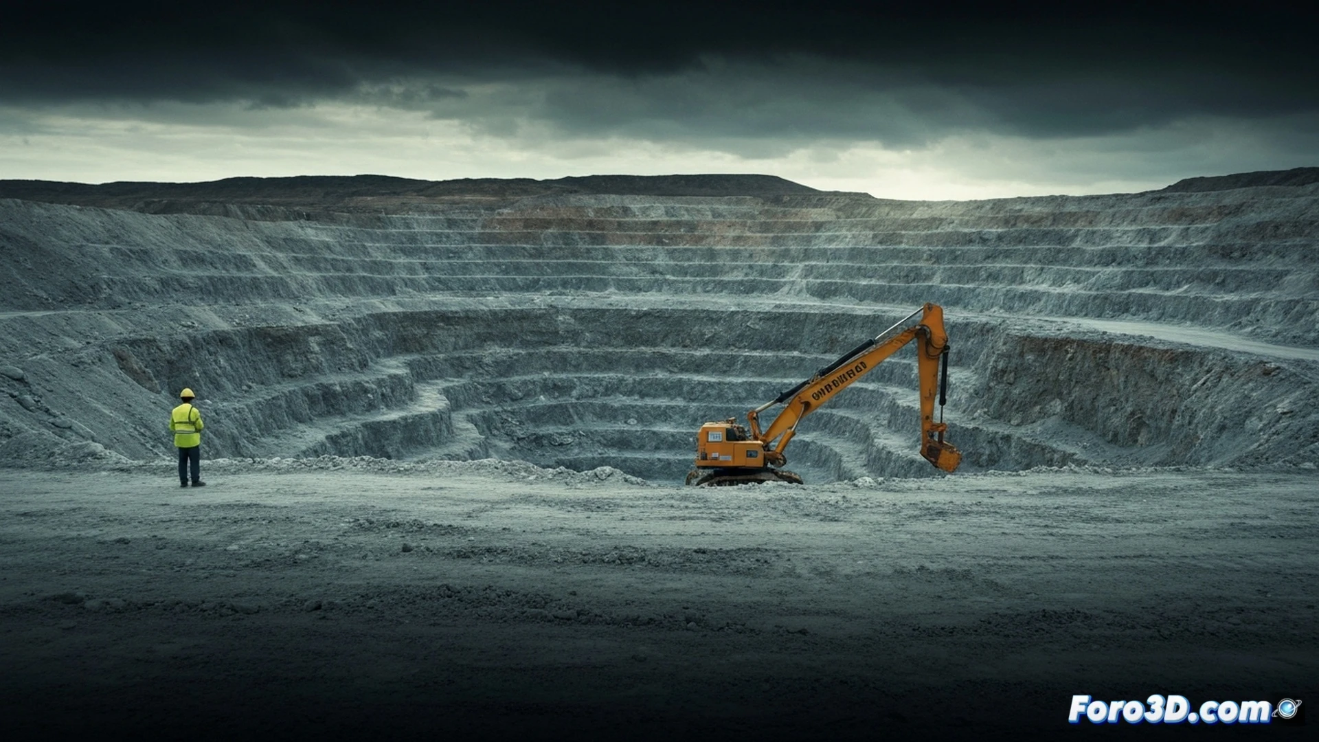 collapsing salt mine cavity showing massive vertical crack propagating through layered rock strata, mining support pillars fracturing under pressure, warning sensors blinking red on monitoring equipment, dust clouds rising from collapsing ceiling, technical engineering visualization, cross-section view revealing underground chambers with structural failure, dim emergency lights illuminating broken safety barriers, cracked concrete and twisted steel reinforcement, photorealistic industrial render, dramatic chiaroscuro lighting, ultra-detailed rock textures, cinematic depth of field