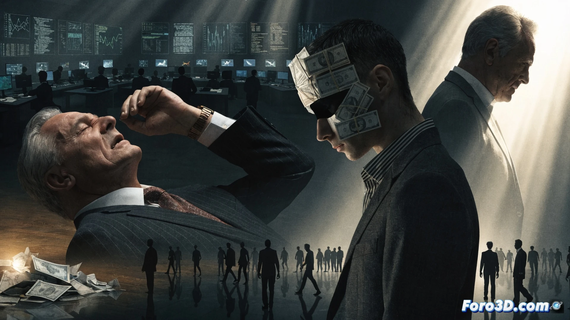A political figure handing a torn document to a subordinate while a transparent digital clock ticks backward, showing a missed deadline for justice, broken handcuffs lie on a marble floor, a judge’s gavel is suspended mid-air above a stack of cash, cinematic photorealistic technical illustration, dramatic chiaroscuro lighting, cold blue and amber tones, ultra-detailed textures of leather briefcase and paper fibers, motion blur on the falling document pieces, symbolic visual narrative