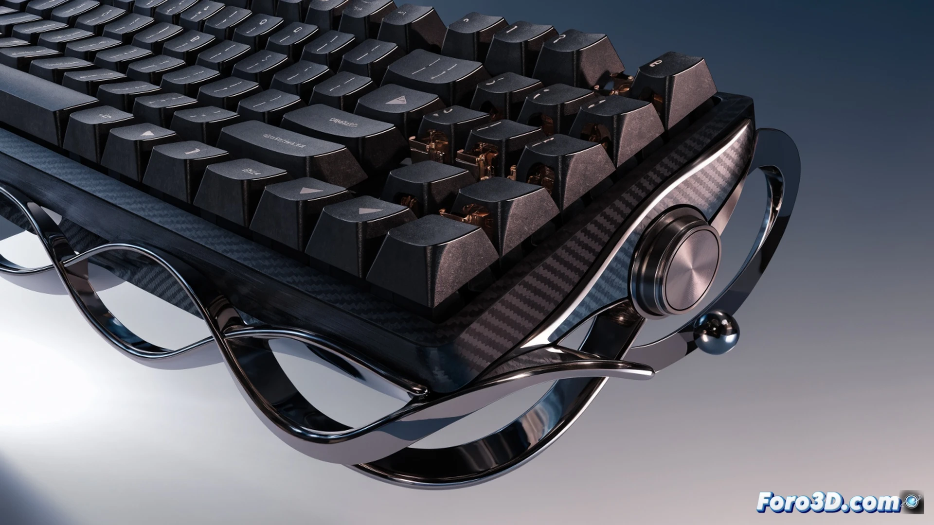 Corsair Makr Pro 75 teclado mecánico premium siendo desmontado sobre una superficie de vidrio negro, interruptores magnéticos extraídos con una herramienta de precisión metálica, placas de circuito expuestas con puntos de soldadura dorados, un billete de 250 dólares estadounidenses desvaneciéndose en humo sobre el teclado, mientras una mano enguantada ajusta un actuador magnético con un destornillador de joyero, ingeniería de alta gama mostrando componentes internos de aluminio anodizado y resortes de acero inoxidable, iluminación RGB tenue reflejándose en los contactos eléctricos, fondo oscuro con partículas de polvo iluminadas, estilo cinematic photorealistic technical illustration, ultra-detailed macro shot de mecanismos internos