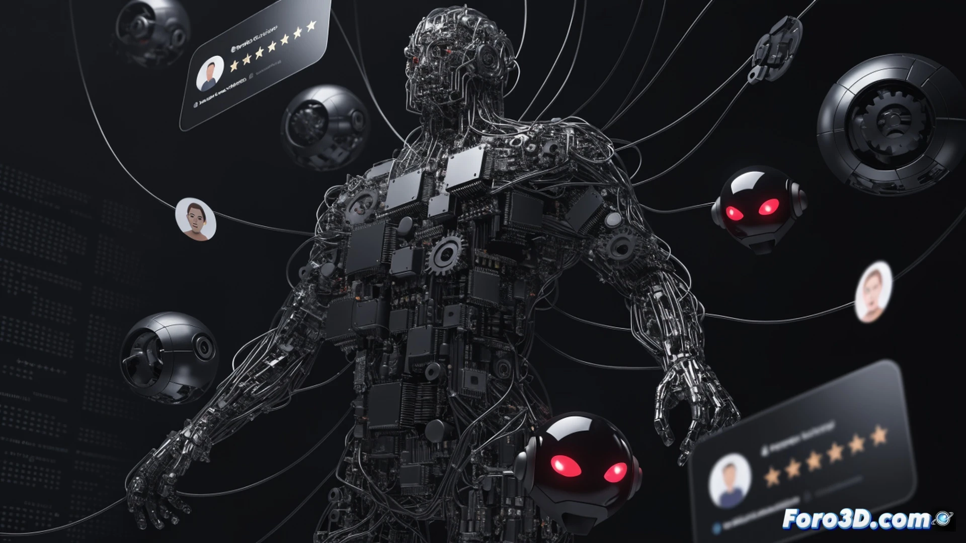 cinematic cybersecurity scene showing a laptop screen with fake positive reviews and AI-generated narrator avatars floating around a download button, a glowing crypto wallet icon being drained through a hidden clipper malware pipeline, VirusTotal comment section manipulated with bot accounts, photorealistic technical illustration, dark ambient lighting, red alert glow on compromised files, metallic hardware reflections, digital data streams flowing into an anonymous hacker server, ultra-detailed software interface, dramatic tension