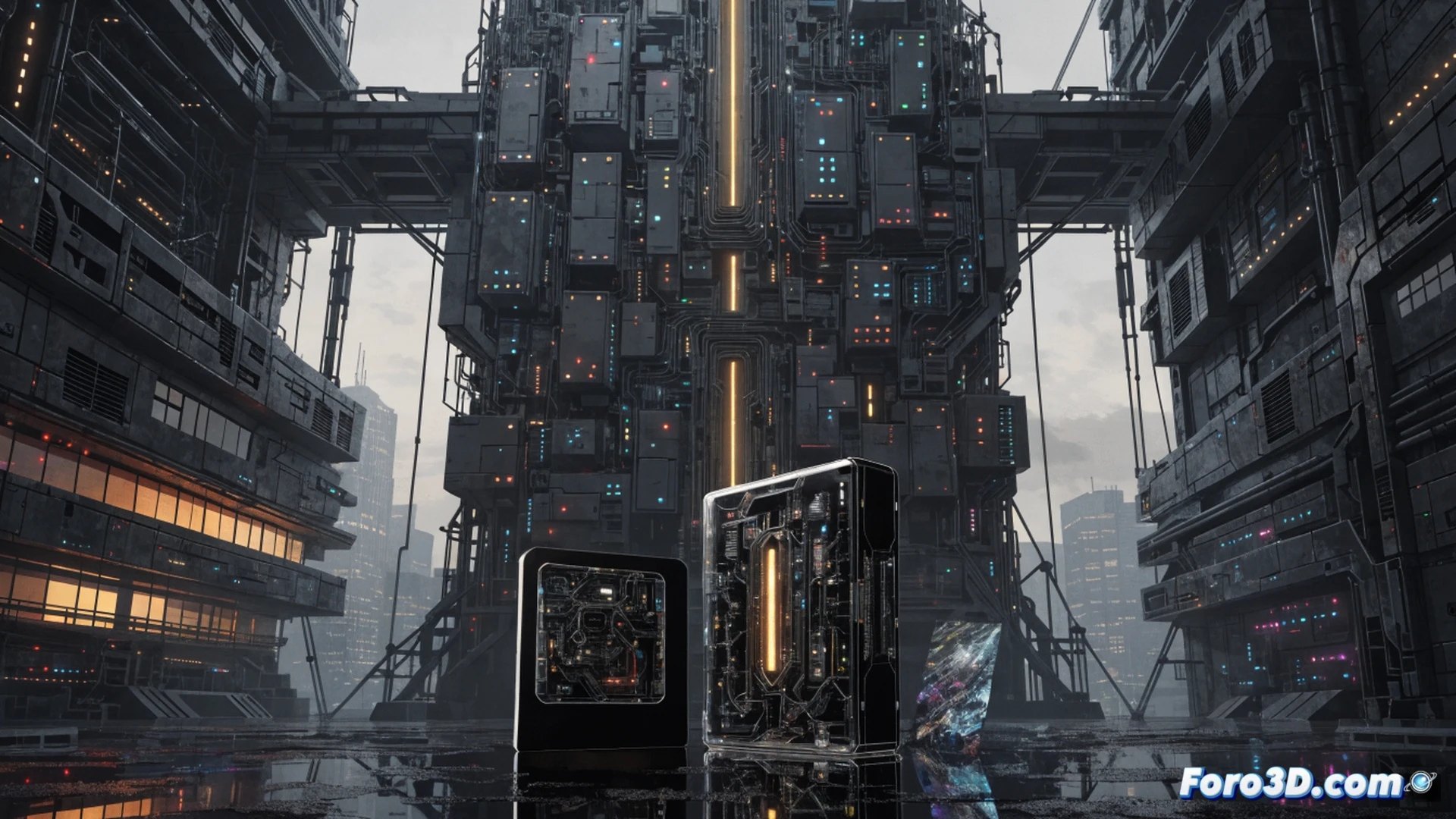 cyberpunk detective hacking into a neural interface, holographic brain scan displayed above a suspect's head, glowing data streams flowing from temples into a handheld device, dark rain-slicked cityscape visible through broken window, neon signs flickering in purple and orange, futuristic medical tools on metal table, cracked VR headset nearby, surveillance drones hovering outside, cinematic cyberpunk noir lighting, volumetric fog, wet reflective surfaces, photorealistic technical illustration, detailed circuit patterns on equipment, dramatic shadows, ultra-detailed textures, psychological horror atmosphere