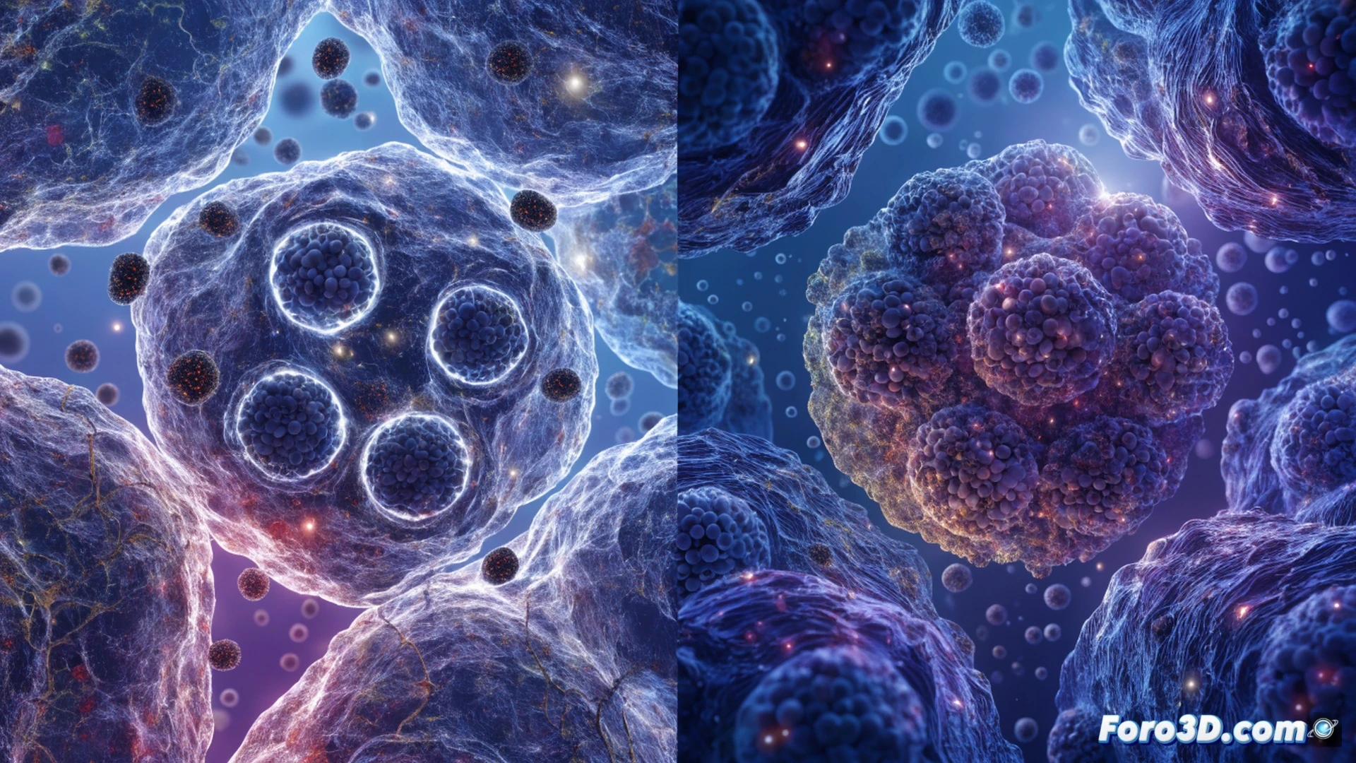 microscopic view inside female reproductive system during luteal phase, glowing immune cells interacting with covid vaccine particles near ovarian follicle, hormone molecules floating in bloodstream while antibodies form distinct clusters, technical medical illustration style, translucent anatomical layers revealing fallopian tube and uterine lining, soft blue and pink biological lighting, cellular activity visualized with neon particle trails, photorealistic medical render, detailed cellular structures with semi-transparent membranes, scientific visualization accuracy