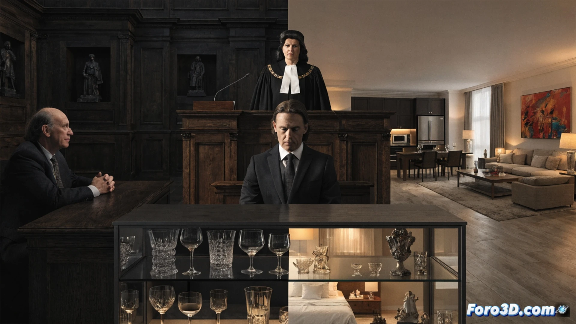 Cinematic scene of a luxury motorhome parked inside a political party office, stacks of cash and donation envelopes being loaded into the vehicle by a suited figure, SNP membership cards scattered on the floor, forensic accountants examining financial ledgers and laptops nearby, glowing red fraud detection software interface on a monitor, handcuffs on the steering wheel, photorealistic technical illustration, dramatic overhead lighting, documentary-style composition, ultra-detailed textures of leather seats and paper documents, somber institutional atmosphere, wide-angle lens showing the contrast between political banners and corrupt actions
