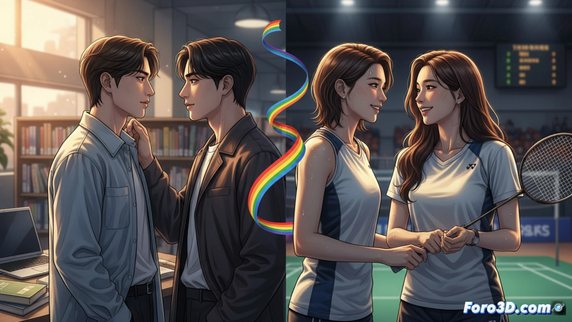 two young asian women holding hands while looking at a smartphone screen showing a video editing timeline, one woman adjusting a digital filter on the screen, the other pointing at a color grading panel, cinematic k-drama production set, soft natural lighting from a monitor glow, blurred background with film equipment and a director s chair, photorealistic technical illustration, warm skin tones, shallow depth of field, intimate yet professional atmosphere