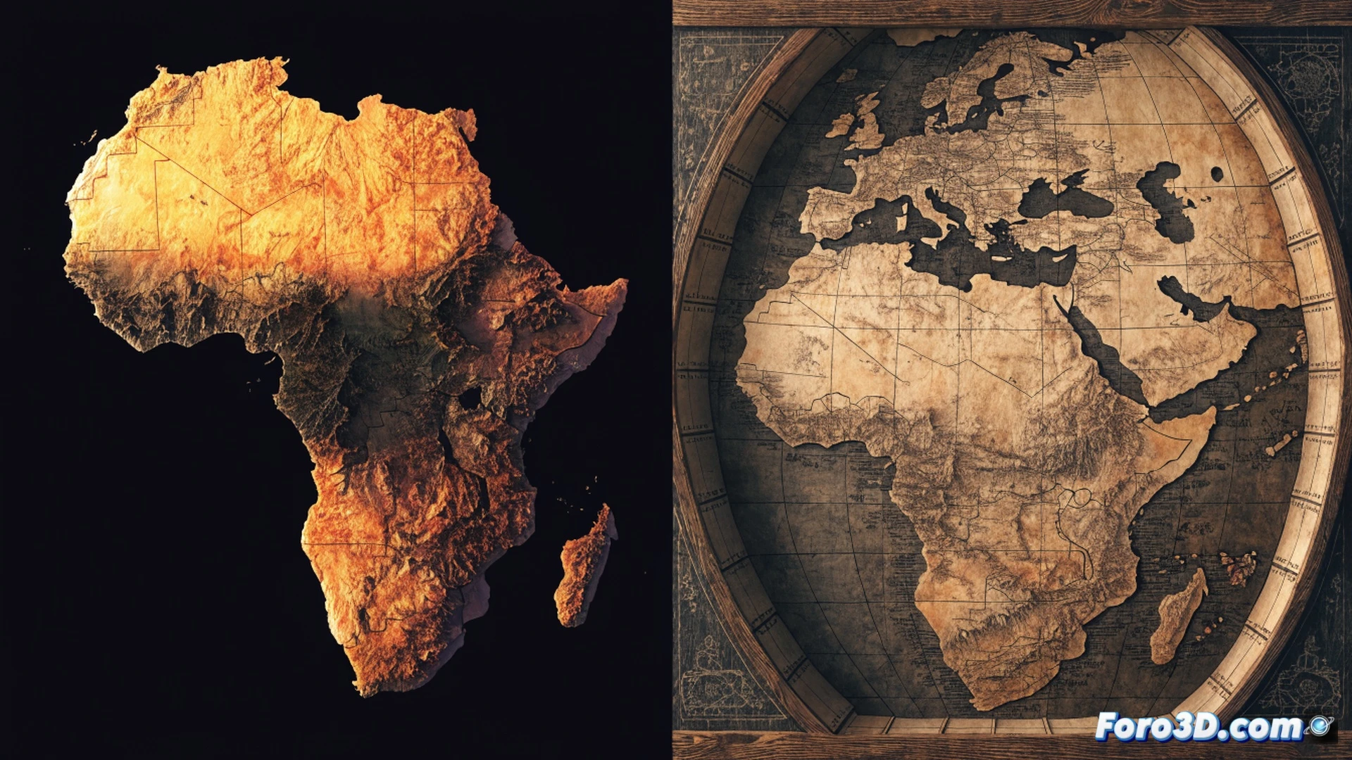 Anciano erudito coreano desenrollando pergamino del Kangnido, mapa de 1402 mostrando silueta de África y Europa, luz de vela iluminando detalles costeros, pinceles de caligrafía y tintero de piedra sobre mesa de madera, mapas navales parciales enrollados cerca, polvo de carbón y brújula de aguja, estilo cinematográfico histórico, textura de papel envejecido, sombras dramáticas, claroscuro, realismo fotográfico, escena de descubrimiento científico, acción de señalar con dedo la península ibérica.