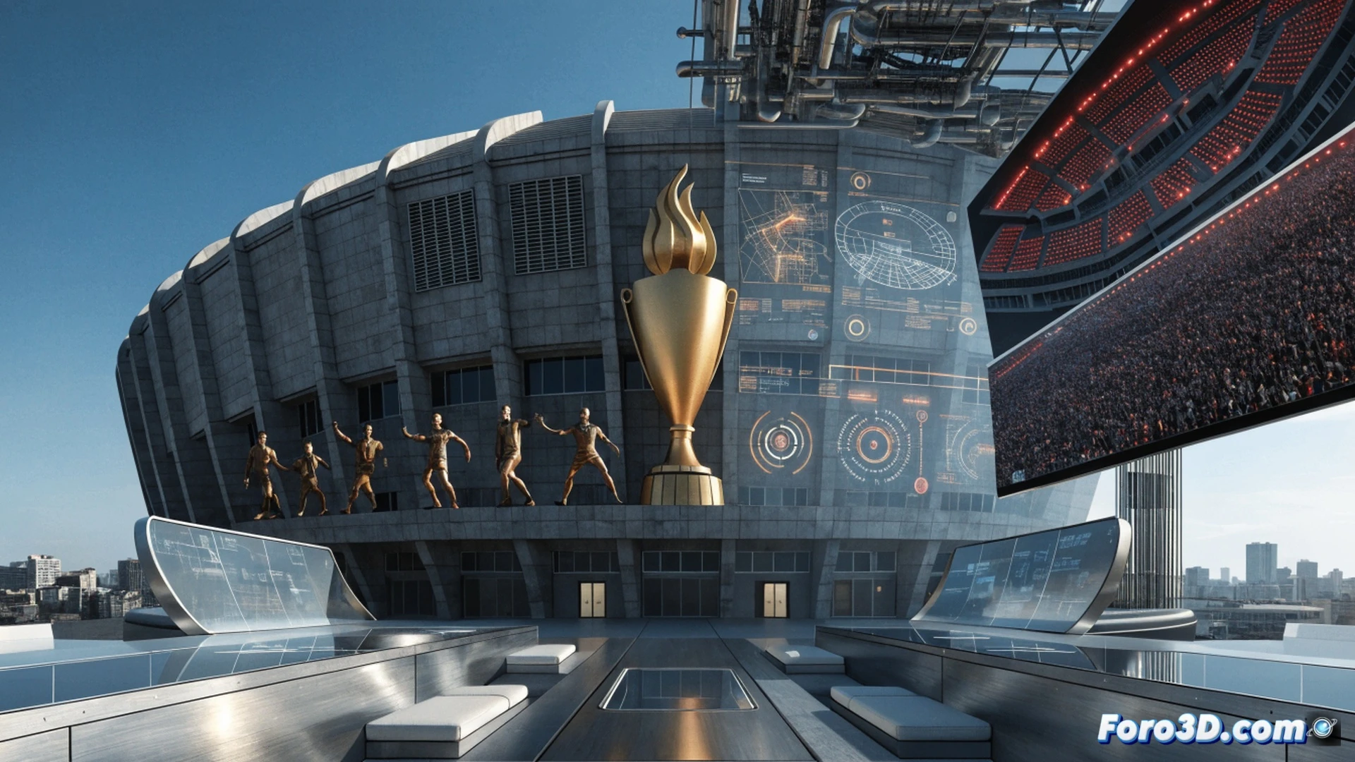 Three silhouetted hands reaching toward a glowing holographic tablet displaying a digital voting interface, above a cracked marble pedestal inscribed with faded club crest, behind them a dusty trophy cabinet with broken hinges, one hand holding a rusted gavel while another holds a smartphone showing a split-screen of two identical faces, technical illustration style, dramatic side lighting casting long shadows, photorealistic textures of worn marble and oxidized metal, cinematic composition emphasizing the contrast between old governance tools and new digital decision systems