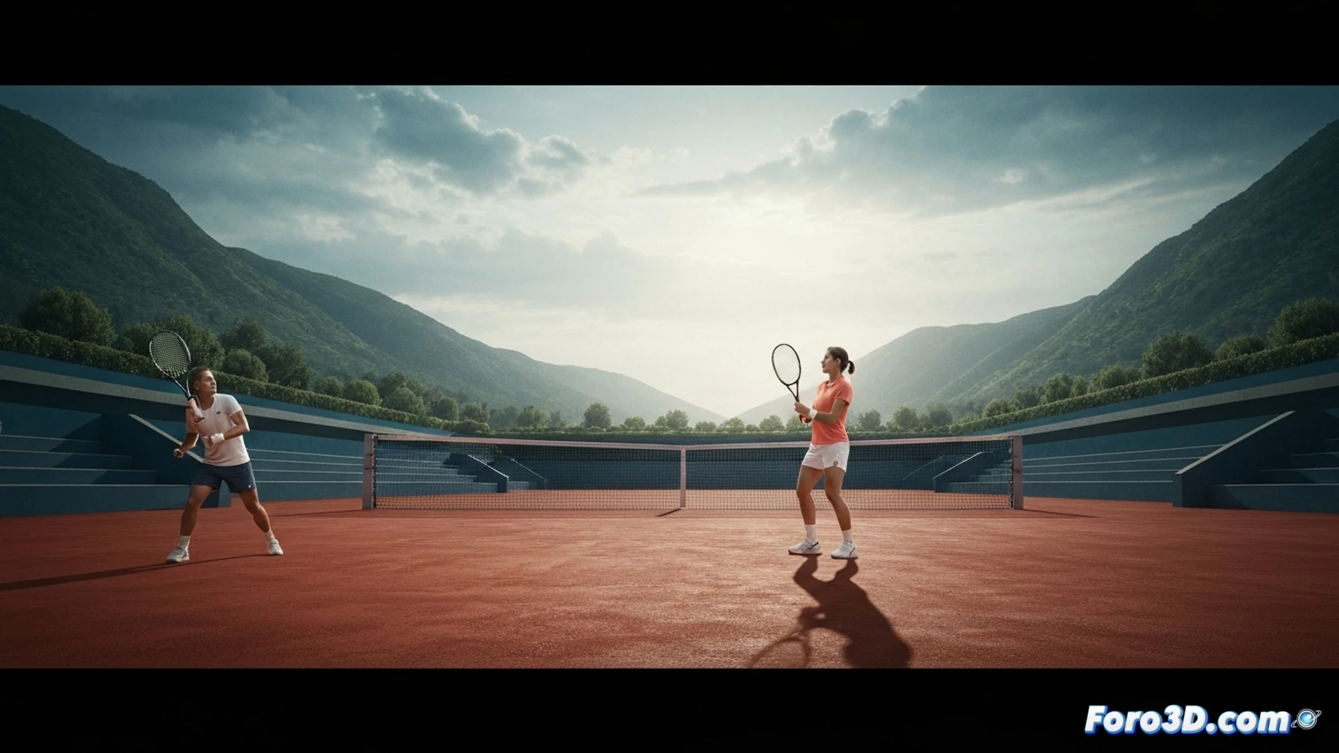tennis court surface cracking under pressure, shattered racket frame splintering mid-swing, tennis ball disintegrating into dust particles mid-air, player collapsing with a twisted ankle, kinetic energy lines fracturing around the scene, motion blur capturing the moment of failure, broken strings whipping outward, court lines peeling away, dramatic low-angle shot, dark storm clouds overhead, cinematic photorealistic engineering visualization, ultra-detailed material fatigue, dramatic industrial lighting, debris suspended in time