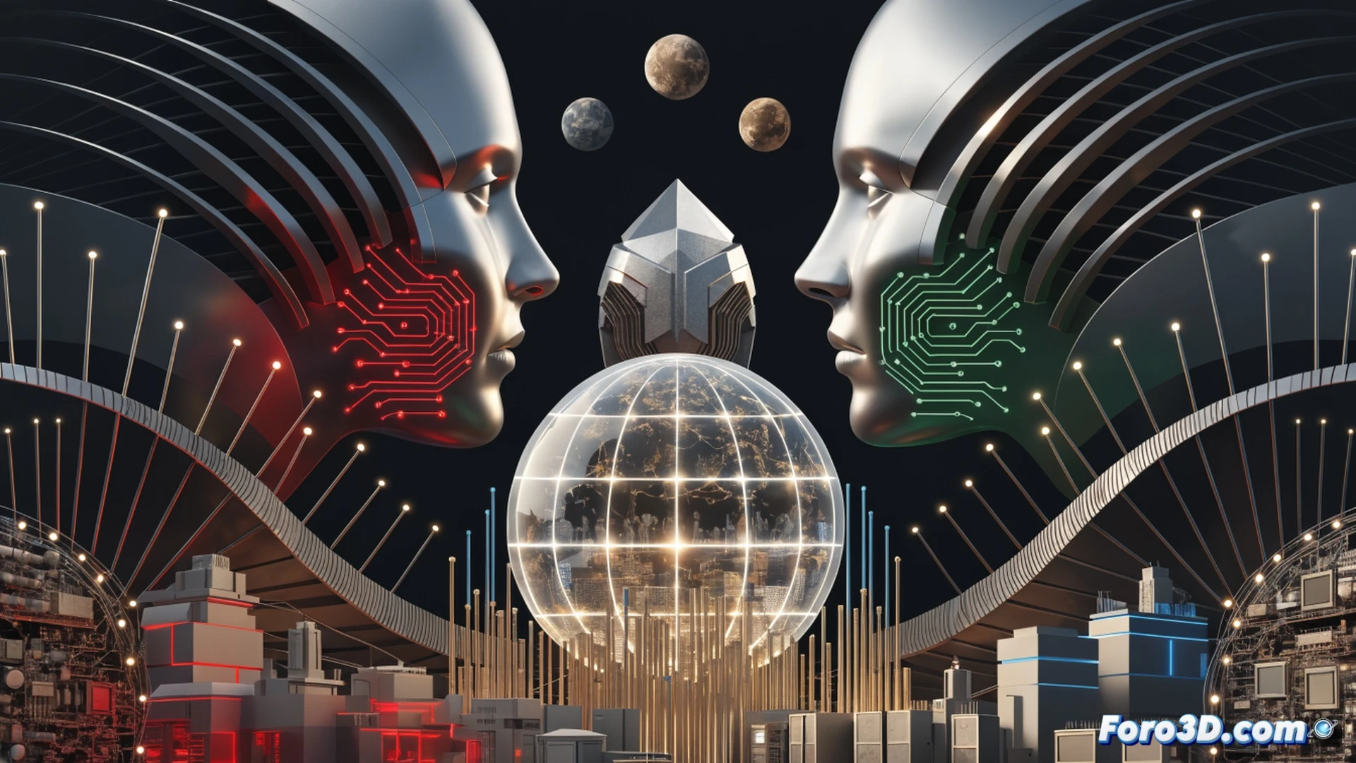 European Union flag dissolving into fragmented puzzle pieces while a single American flag-shaped battering ram breaks through a crumbling multilateral globe, digital network nodes disconnecting across a fractured map of Europe, cinematic photorealistic technical illustration, high-contrast studio lighting, glowing red warning indicators on server racks in background, shattered glass effect, metallic debris floating in zero-gravity style, ultra-detailed political geography textures, dramatic shadow play, 8K architectural visualization render