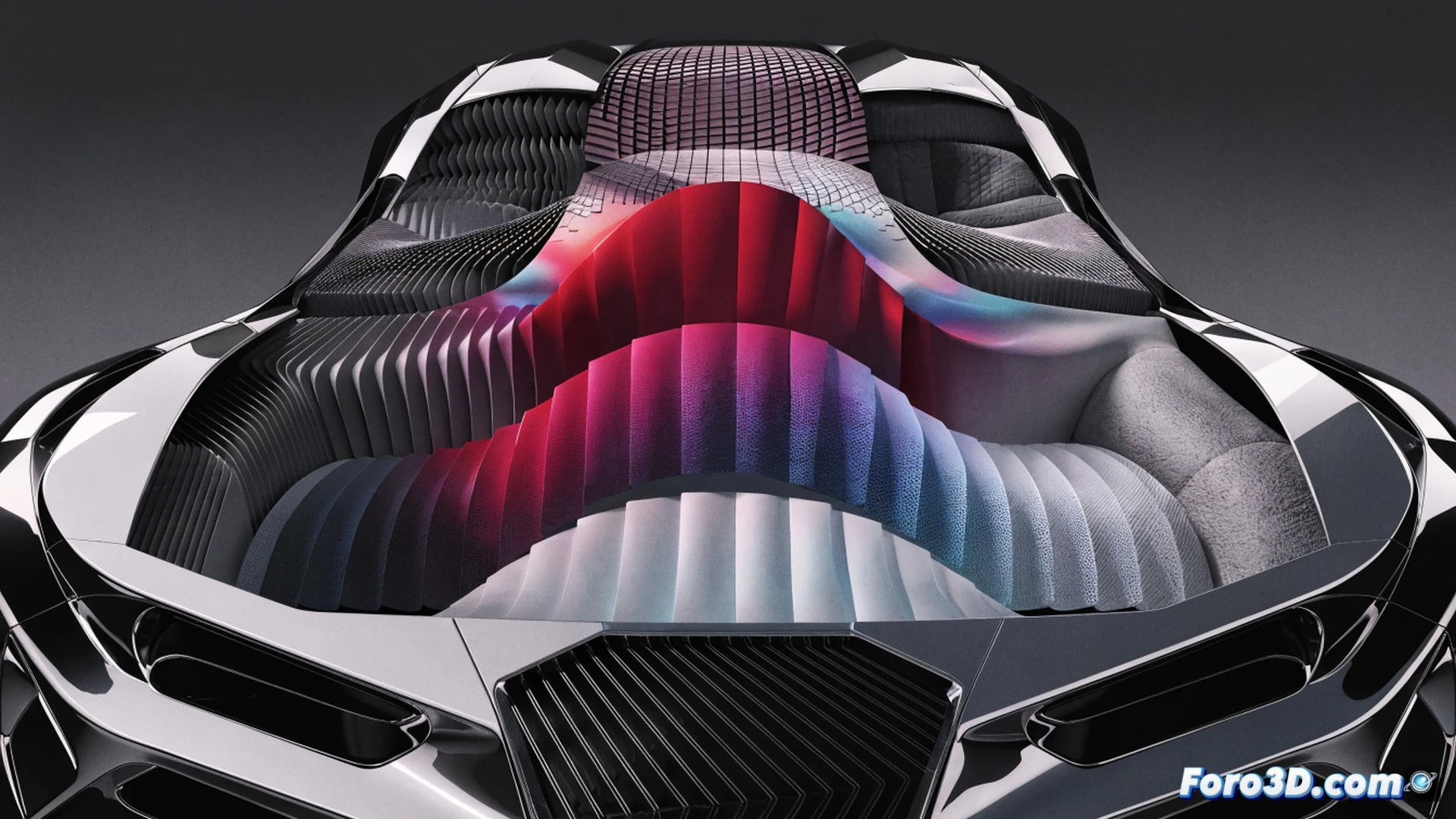 Modular vehicle body panel being detached by a robotic arm inside a futuristic workshop, surface texture shifting from smooth to rippled while embedded sensors glow with soft blue light, holographic emotion analysis interface floating beside the panel showing brainwave and heart rate data, technician adjusting parametric control software on a transparent display, dynamic material morphing mid-process, technical engineering visualization, photorealistic automotive design studio lighting, carbon fiber and smart polymer textures, ultra-detailed mechanical joints and wiring harnesses