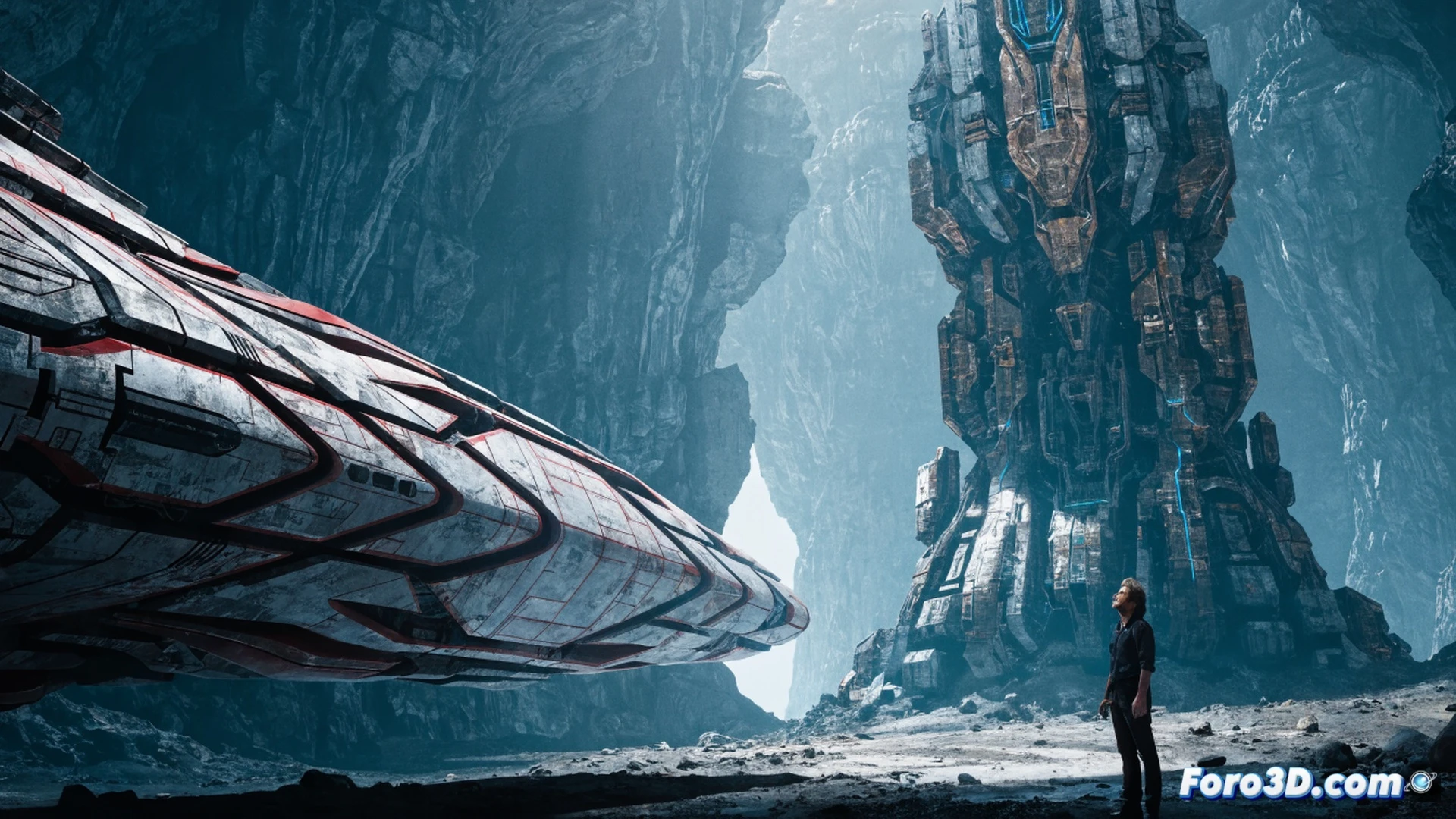 colossal spaceship interior with nanite-rendered hull panels, engineers inspecting massive engine core while holographic blueprints float nearby, Unreal Engine 5 real-time geometry streaming demonstrated, thousands of high-poly components visible without performance loss, cinematic sci-fi engineering visualization, dramatic volumetric lighting from reactor glow, metallic corridors with intricate greebles, photorealistic materials showing micro-details, action of assembly and diagnostics in progress, ultra-detailed mechanical structures, dynamic shadow cascades across curved surfaces