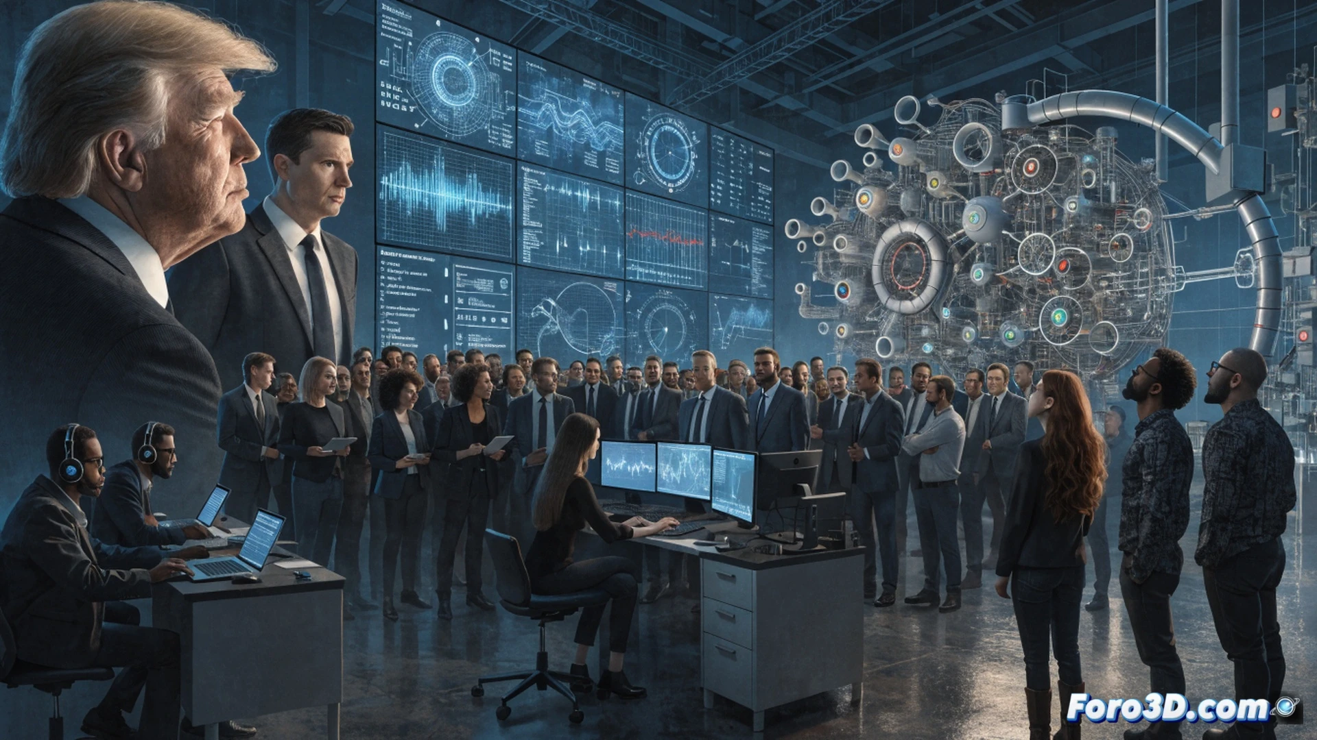 technical visualization of cybersecurity defense system reactivation, glowing blue Fable 5 protocol interface being unlocked by multiple expert hands, holographic threat detection nodes reactivating around critical infrastructure symbols, network traffic lines showing blocked attacks turning green, Sophos and Zoom security tools displayed as active shields, dark server room environment with dramatic blue and orange lighting, photorealistic cinematic render, detailed circuit board textures, floating data streams, urgent action atmosphere, ultra-sharp technical illustration