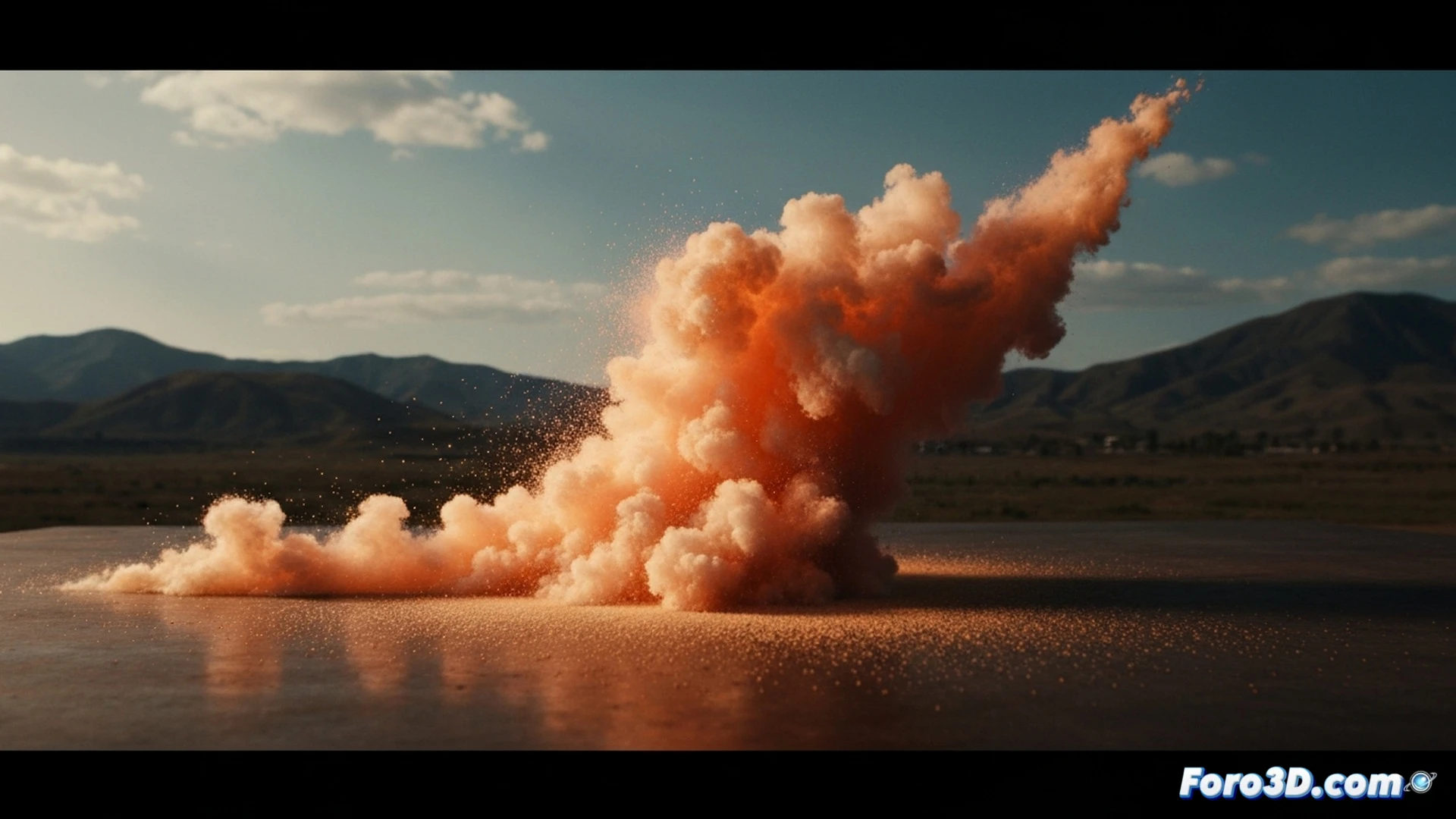 high-speed explosion of airborne sugar dust in a domestic kitchen, fine white sugar particles suspended in mid-air igniting near a gas stove flame, a glass mixing bowl shattering from the blast wave, splintered wooden spoon flying sideways, metallic kitchen tools on countertop vibrating from the shock, cinematic engineering visualization, dramatic slow-motion freeze-frame capturing the expanding fireball, smoke trails and glowing embers tracing the combustion path, photorealistic technical render, intense orange and blue lighting, chaotic debris particles frozen in time, hyper-detailed kitchen surfaces with scorch marks