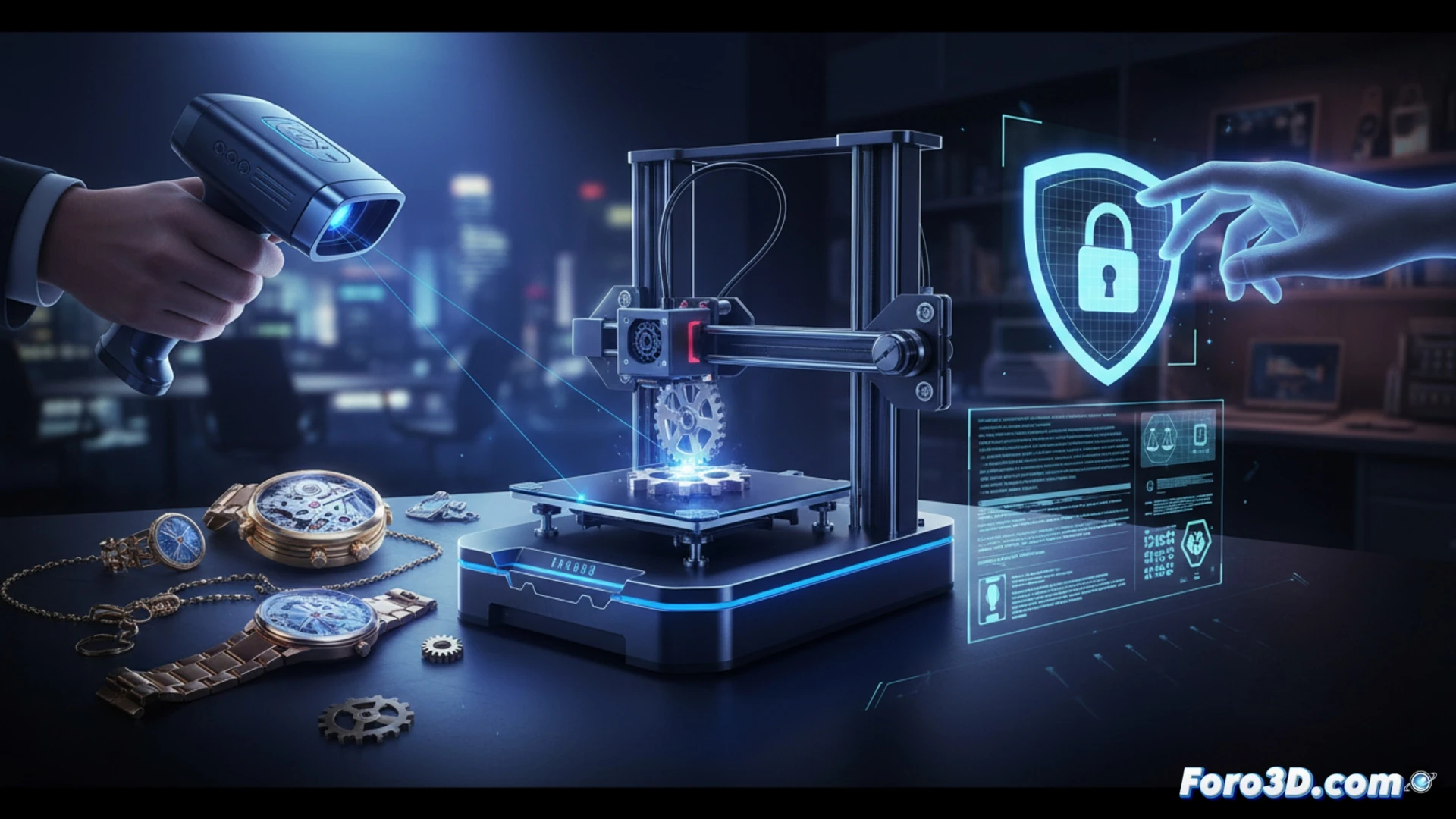 Impresora 3D creando un engranaje de relojería de lujo con precisión milimétrica