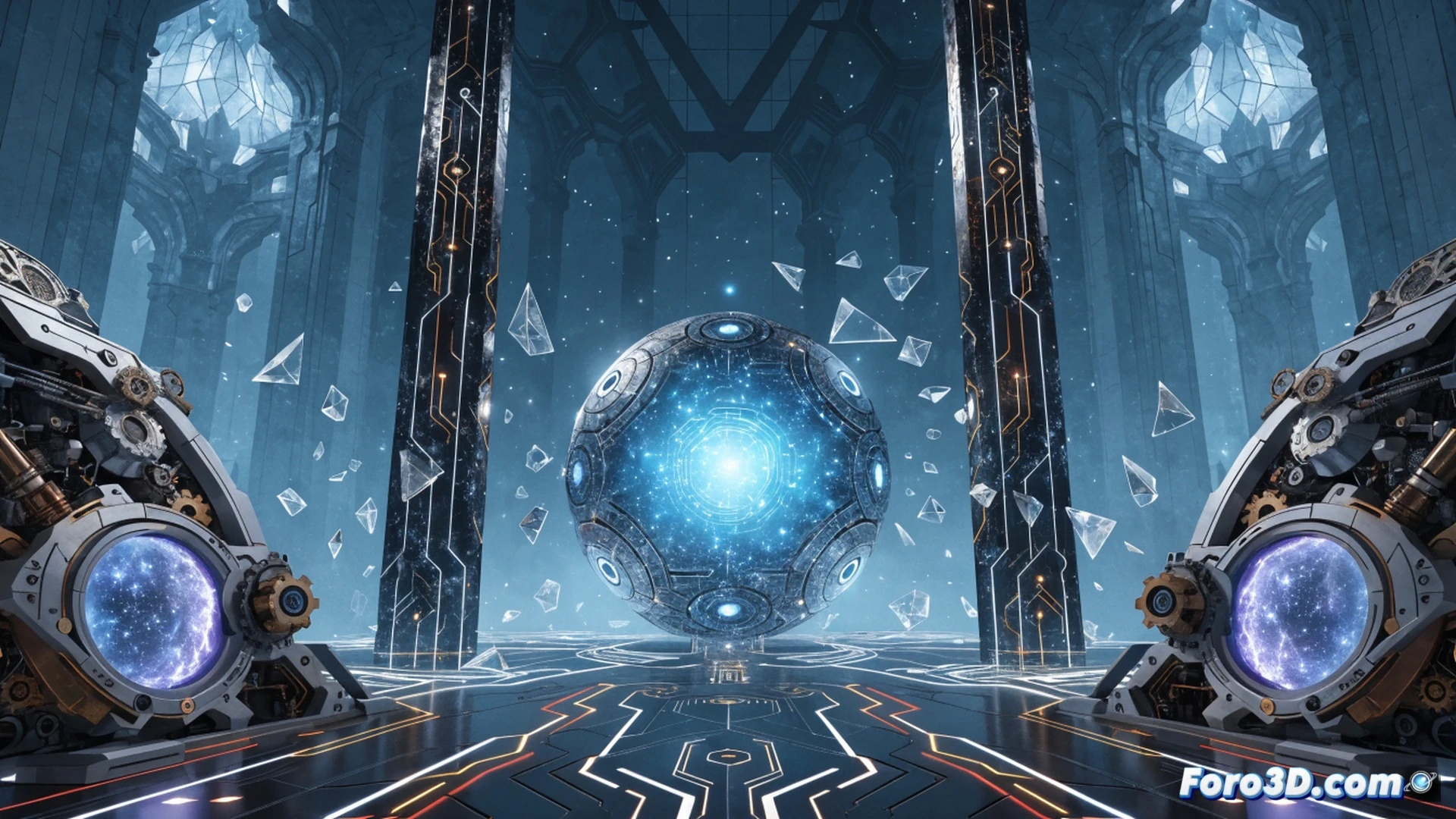 two glowing reaction symbols floating above a frozen battlefield in Snezhnaya, Stellar-Conduct and Stellar-Swirl icons pulsing with blue and purple energy while a character’s Cryo and Electro attacks merge, smaller faded icons of Stellar-Freeze and Stellar-Melt dimmed in the background, a cracked ice floor showing limited elemental combo paths, snowy mist and frost particles swirling around the action, cinematic game engine visualization, dramatic low-angle lighting casting long shadows, ultra-detailed ice textures and glowing elemental trails, photorealistic fantasy technical render