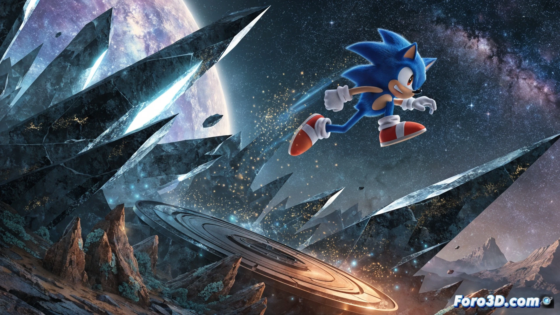Nintendo Switch 2 console glowing inside a digital forensic workstation, cartridge slot ejecting a Sonic Frontiers Definitive Edition game card mid-action, holographic data streams showing visual upgrade comparisons between original and definitive versions, DLC content manifesting as floating asset icons around the console, price tag 49.99 materializing in translucent blue digits above the June 23 calendar date, redacted Sega documents being scanned by a flatbed scanner during the extraction process, cinematic technical illustration style, ultra-detailed hardware internals visible through transparent shell, data cables transmitting glowing binary code, dramatic edge lighting from monitor screens, photorealistic engineering visualization with motion blur on spinning disc drive