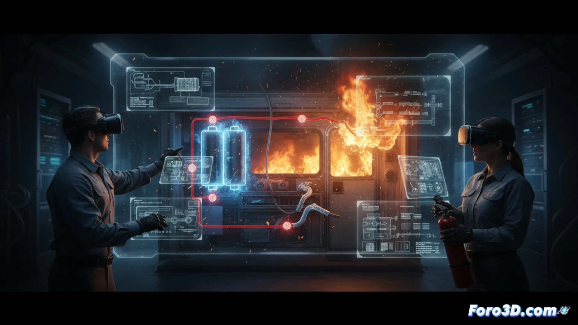 Simulación 3D de incendio en vehículo recreativo para entrenamiento en prevención de desastres