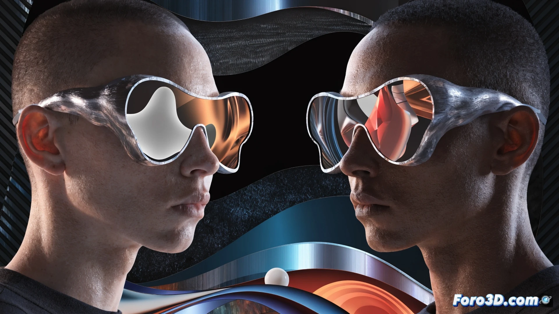 Visor electrocrómico activo en galería minimalista, lentes transparentes cambiando a opacas con textura digital pixelada, espectador caminando frente a lienzo 3D mientras capas de luz y color se reconfiguran en tiempo real, manos sosteniendo tableta con interfaz de control de opacidad, sensores de movimiento detectando desplazamiento, cables de fibra óptica conectados a procesadores de señal, estilo cinematic photorealistic, iluminación ambiental azul y blanca, reflejos en superficies de vidrio, sombras dinámicas durante el movimiento, render técnico hiperdetallado