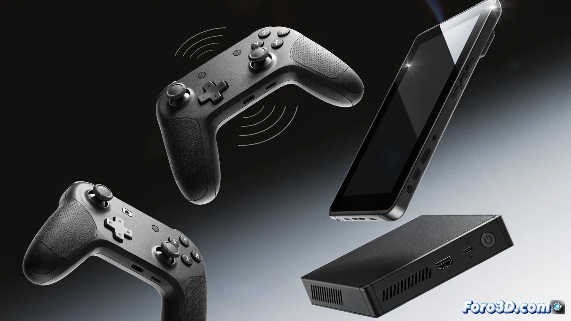 GameSir Super Nova wireless controller hovering near Nintendo Switch 2 dock, controller’s power indicator glowing blue as console screen turns on remotely, hand pressing home button while mando rests on coffee table, demonstrating wake-from-dock feature, minimalist living room setup, Best Buy price tag overlay absent, cinematic product photography style, soft LED lighting reflecting on glossy plastic shell, ergonomic grip details visible, photorealistic technical render, 4K sharp focus on button layout and USB-C port