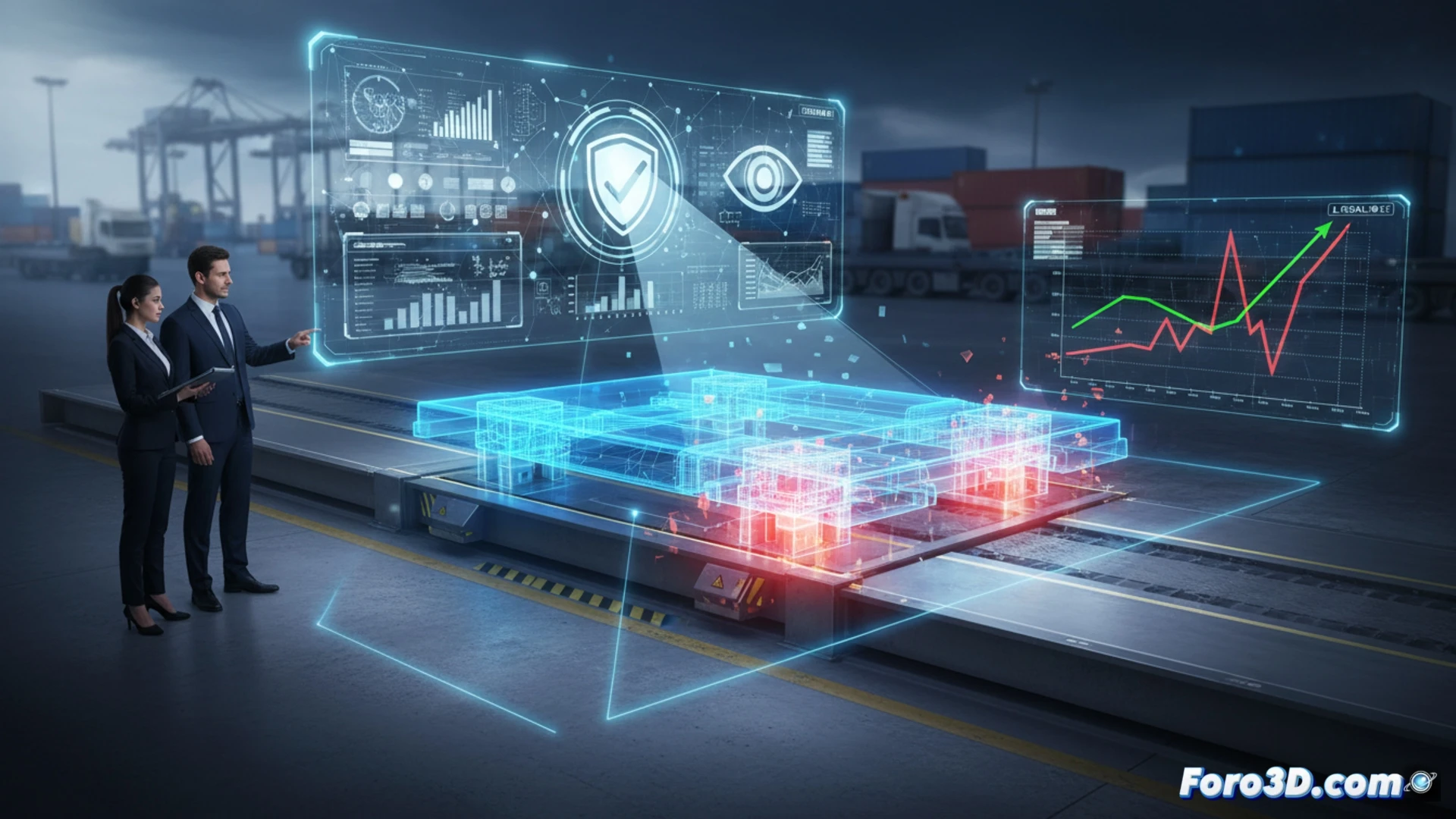 Modelado 3D de báscula industrial con desviación en celda de carga para auditoría de compliance digital