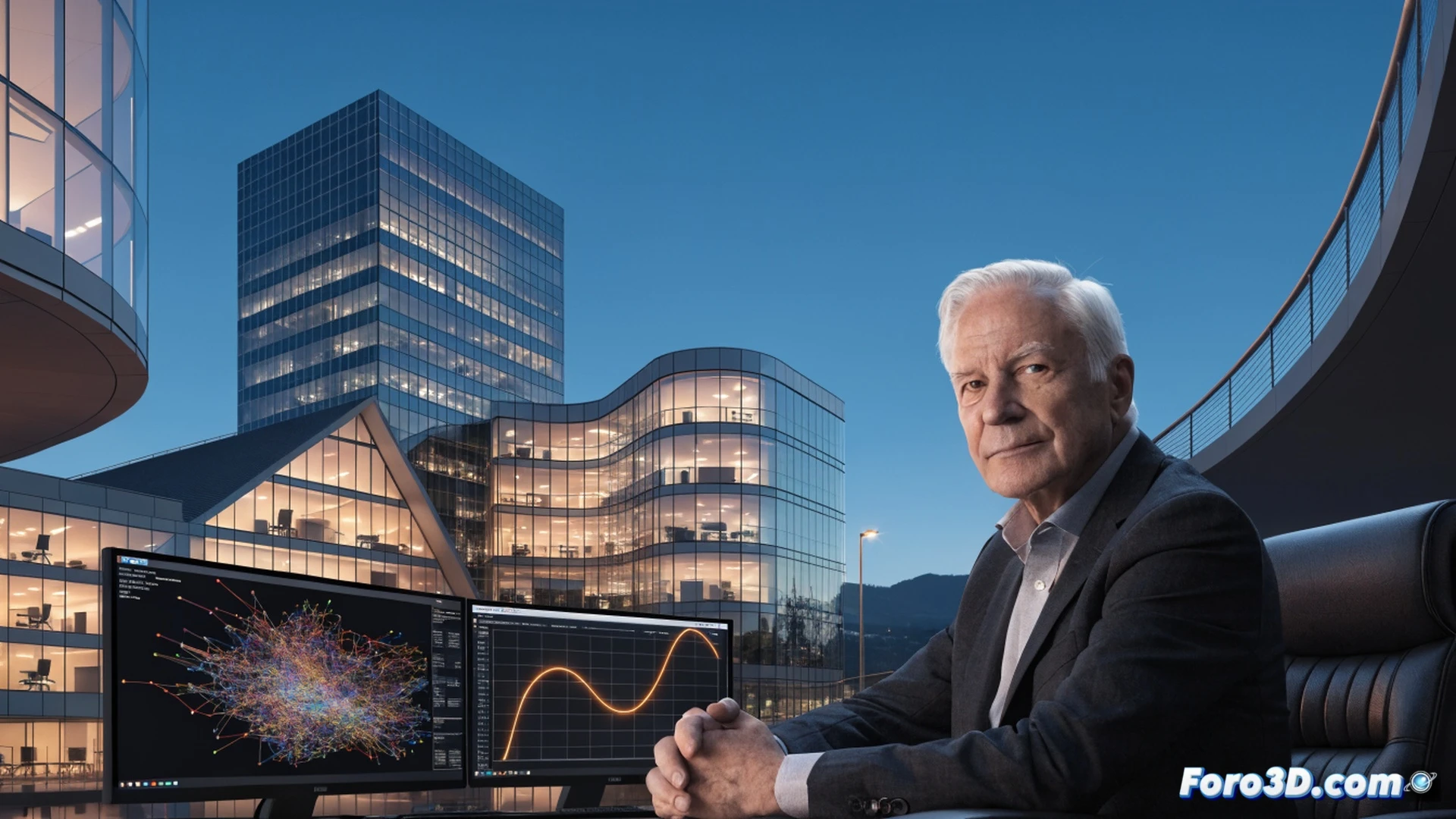 Günther Dissertori stands at a modern whiteboard covered with complex quantum physics equations and network diagrams, pointing with a marker toward a glowing holographic model of a molecular structure, while behind him a large screen shows a 3D visualization of a particle accelerator beam path and a cross-section of a silicon detector chip, ETH Zurich logo subtly embedded in the lab background, photorealistic technical illustration, cinematic lighting from overhead LED panels, sharp focus on his hand and the hologram, sleek minimalist laboratory setting with carbon-fiber tabletops and laser-cut metal fixtures, hyper-detailed engineering visualization