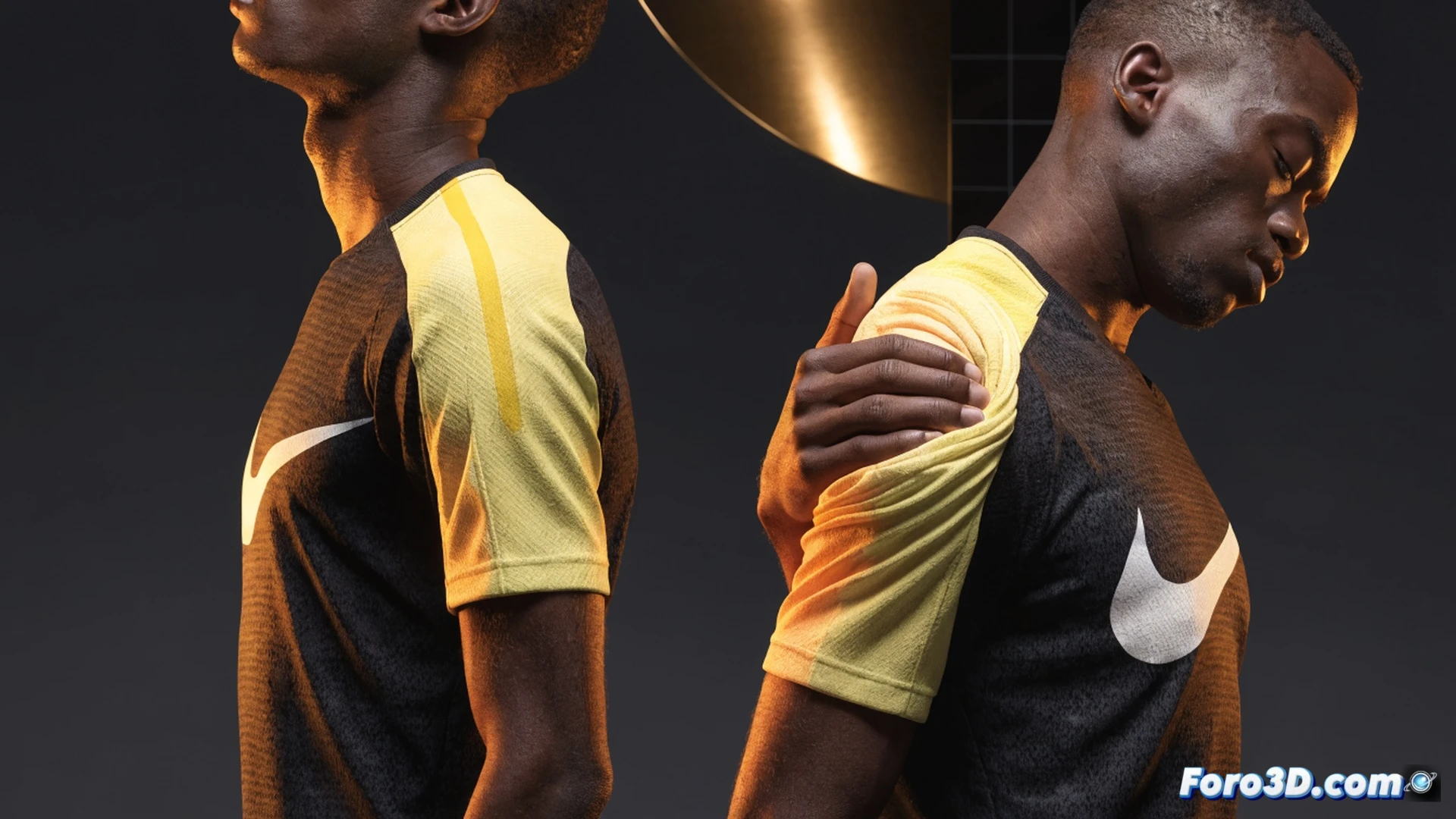 high-end athletic jersey fabric being examined under a digital microscope, a prominent seam bulge visible along the shoulder area, holographic AI design interface floating above the garment showing aerodynamic flow lines, a robotic sewing arm paused mid-stitch with thread tension error highlighted in red, crumpled fabric sample next to a washing machine with steam rising, photorealistic technical illustration, cinematic lighting casting harsh shadows on the defective seam, ultra-detailed textile weave and carbon fiber threads, engineering visualization with cross-section diagram overlay, dramatic industrial lab atmosphere