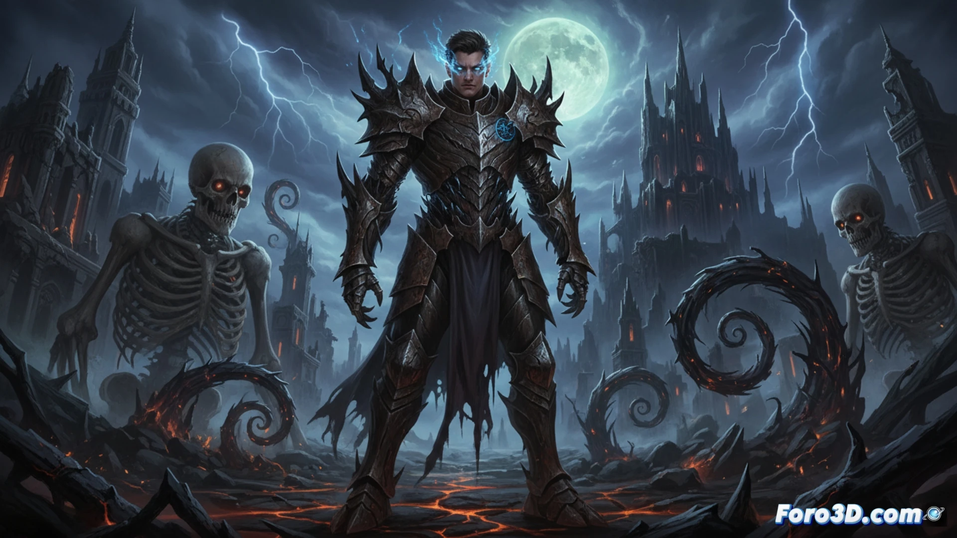 a young man transforming into a massive iron monster, jagged metal plates erupting from his skin while dark cursed energy swirls around him, a shattered hechicero staff on the ground, during a fierce battle in a ruined city, cinematic manga-style visualization, dramatic lighting casting long shadows, metallic textures with visible rivets and cracks, glowing runes on the armor, debris floating in the air, motion blur on the transformation process, ultra-detailed mechanical and organic fusion, photorealistic technical illustration